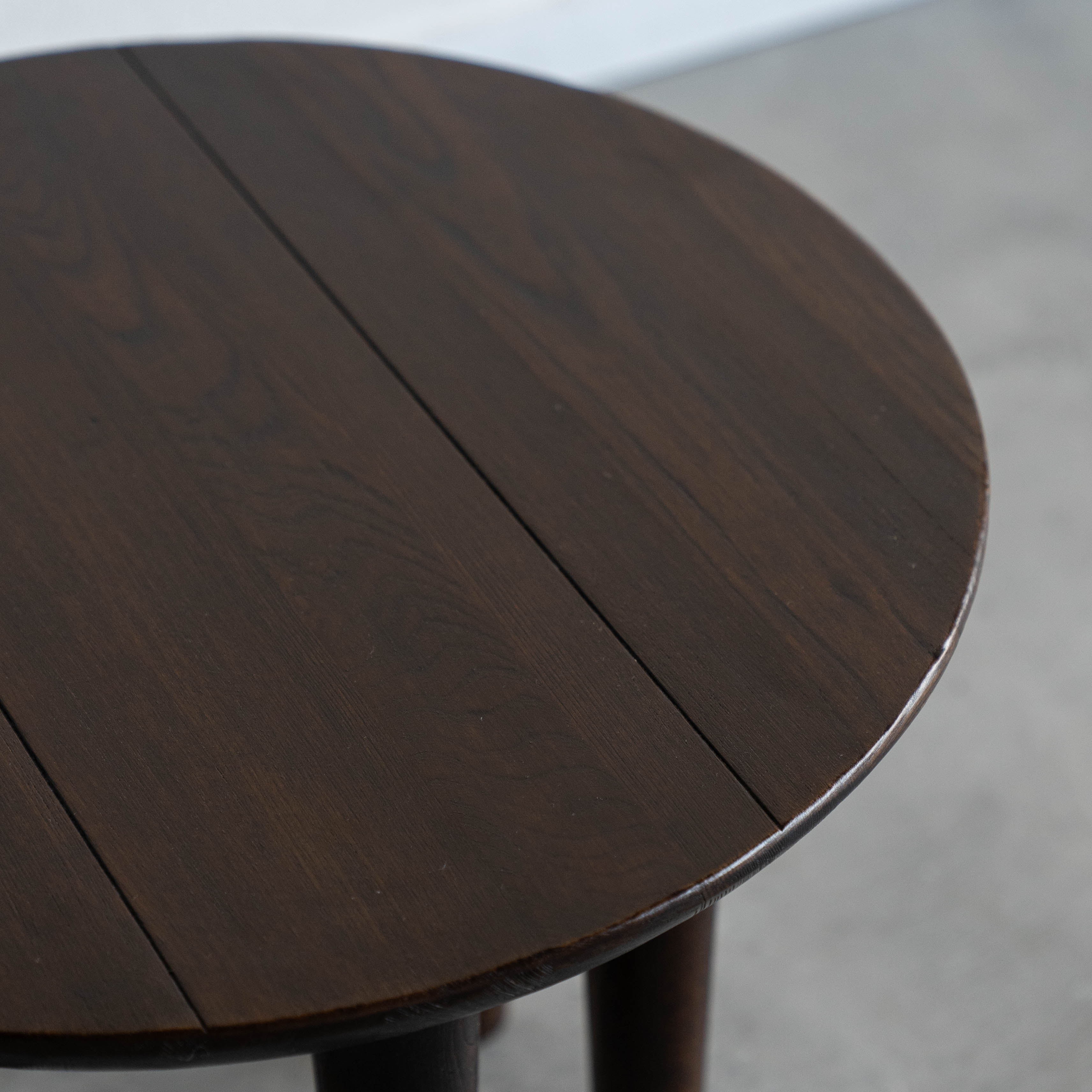 Estate Curio Oak Wood Round Side Table - Side Table - WS Living Furniture Furniture Store in Dubai