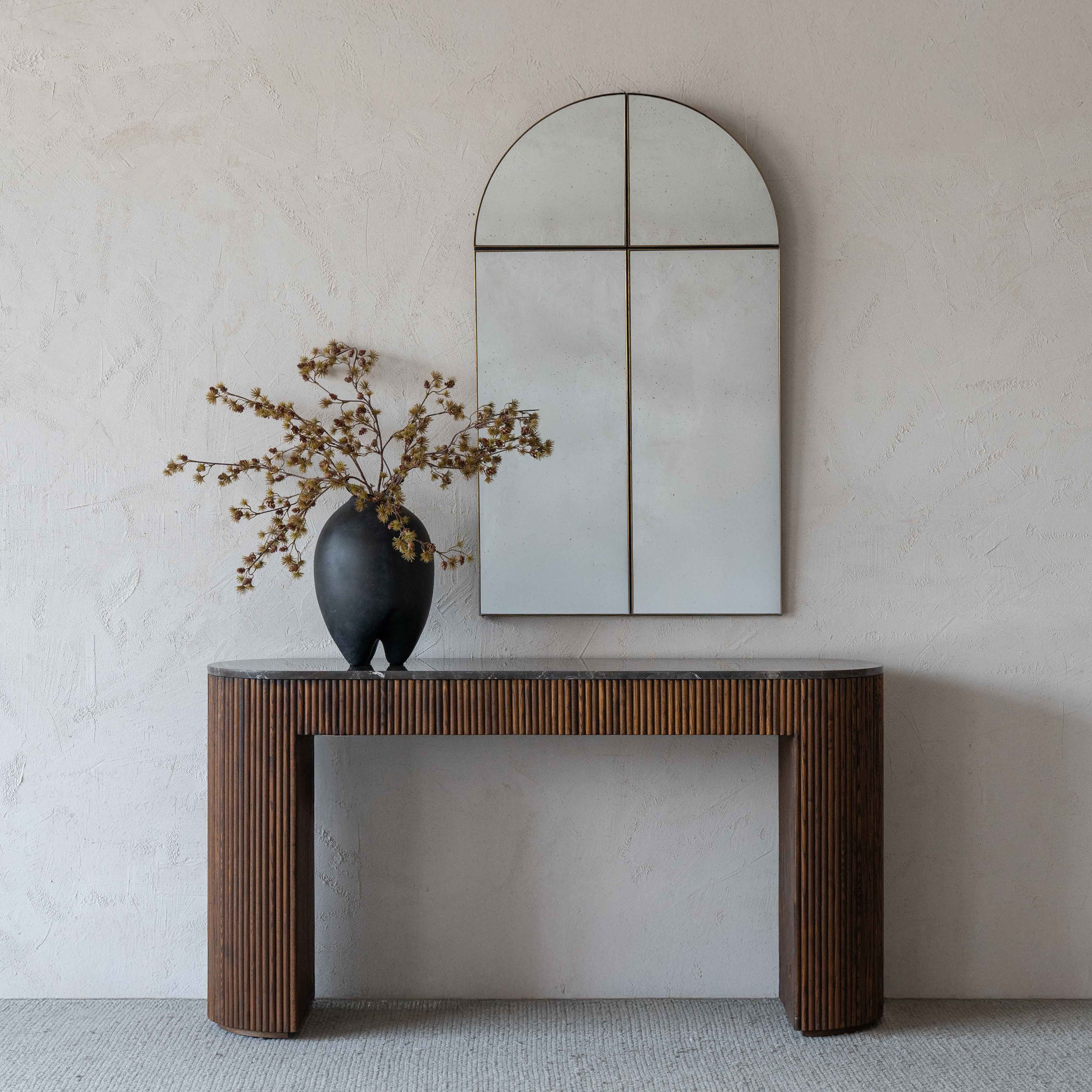 Eternity Natural Marble Modern Oval Console Table - Console Tables - WS Living Furniture Furniture Store in Dubai