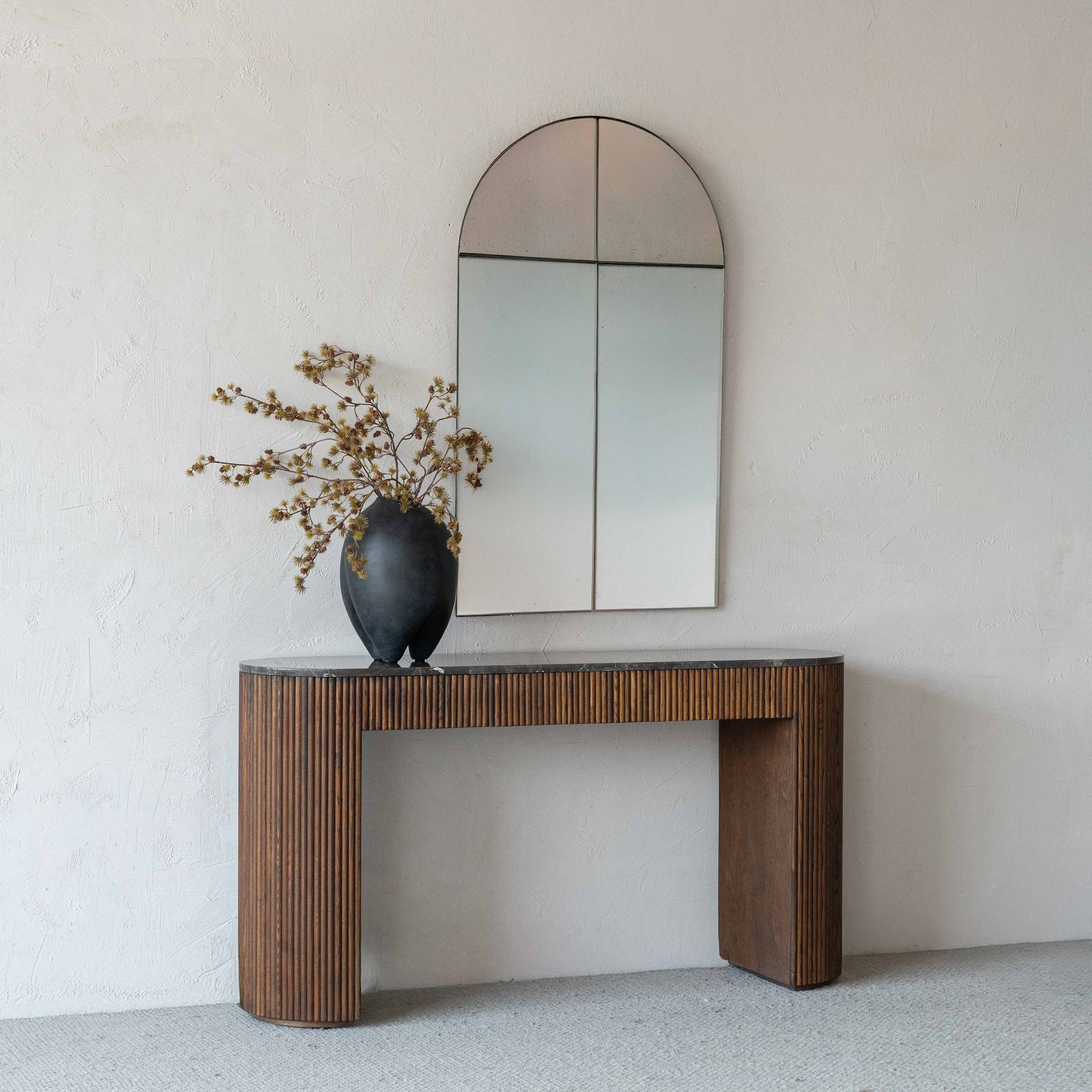 Eternity Natural Marble Modern Oval Console Table - Console Tables - WS Living Furniture Furniture Store in Dubai