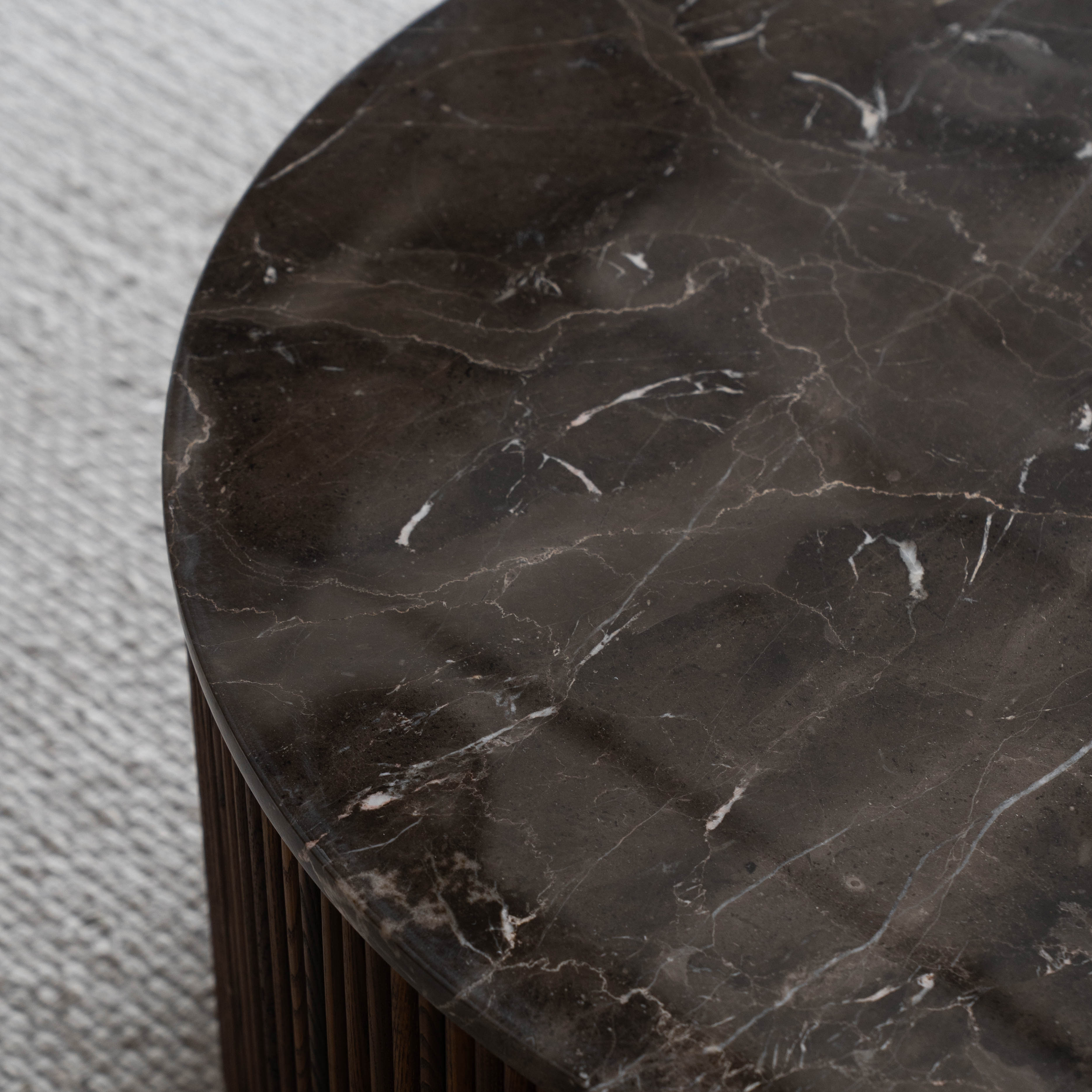 Eternity Modern Wood & Round Marble Coffee Table - Coffee Tables - WS Living Furniture Furniture Store in Dubai