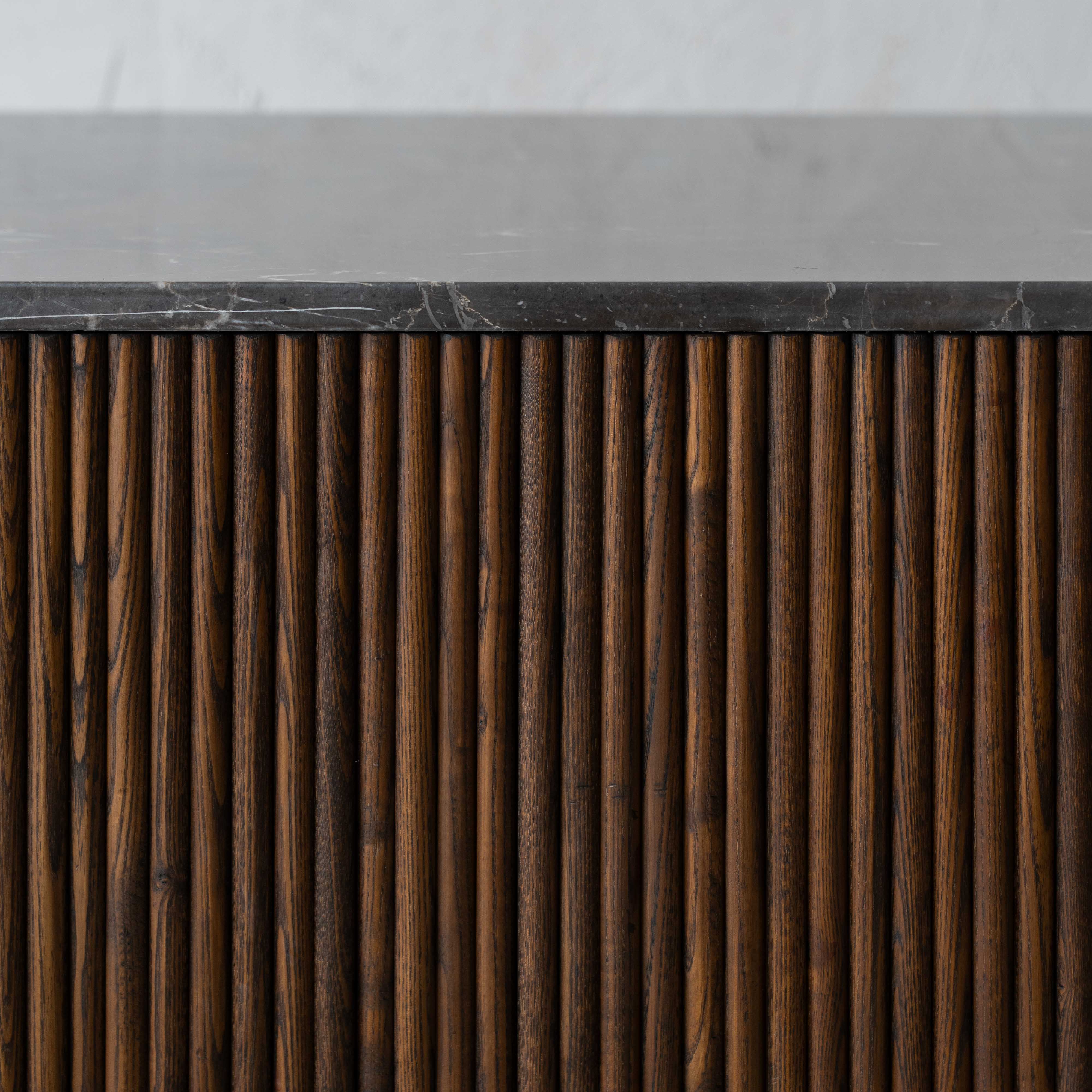 Eternity Modern Wood & Natural Marble Side End Table | Accent Table - Side Tables - WS Living Furniture Furniture Store in Dubai