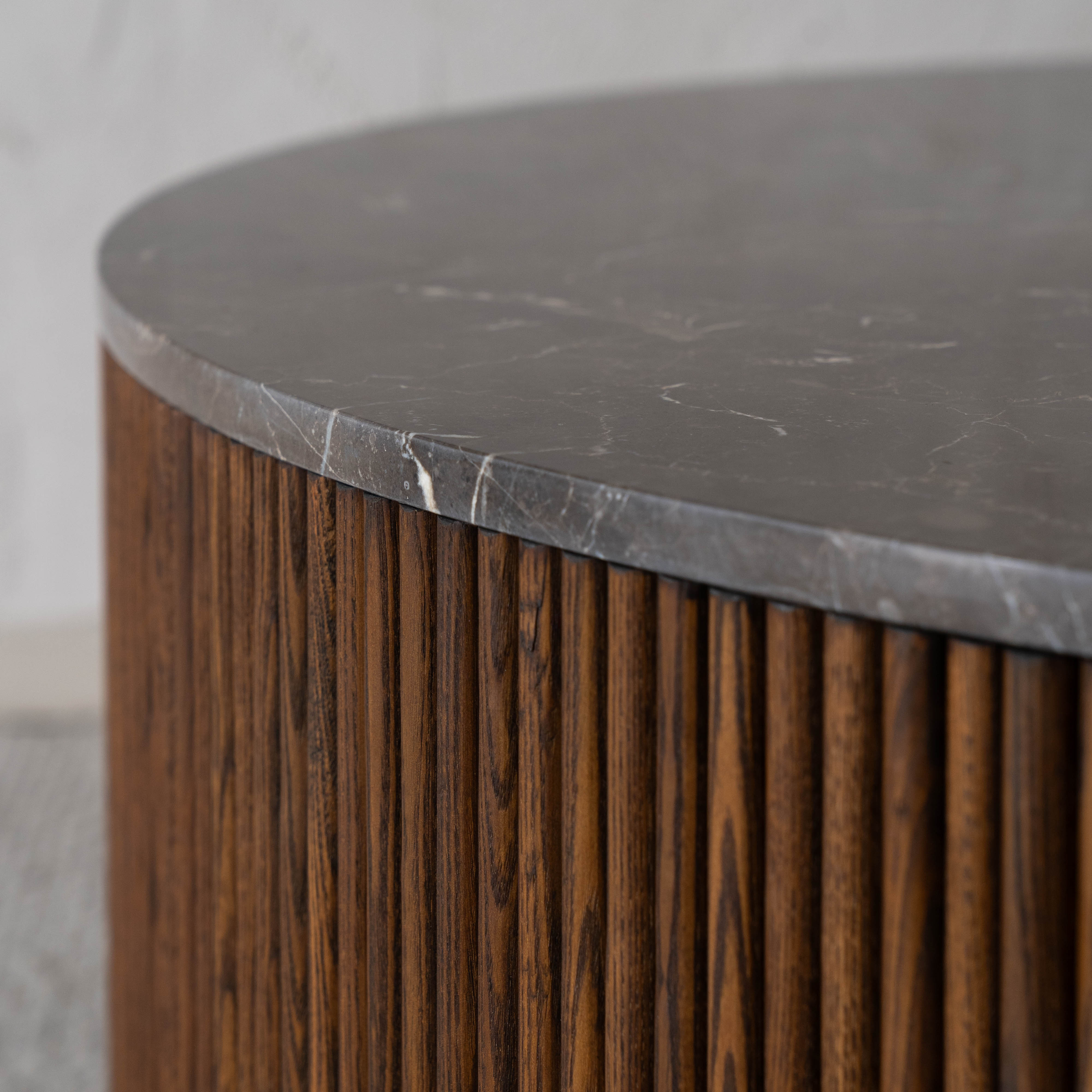 Eternity Modern Wood & Round Marble Coffee Table - Coffee Tables - WS Living Furniture Furniture Store in Dubai