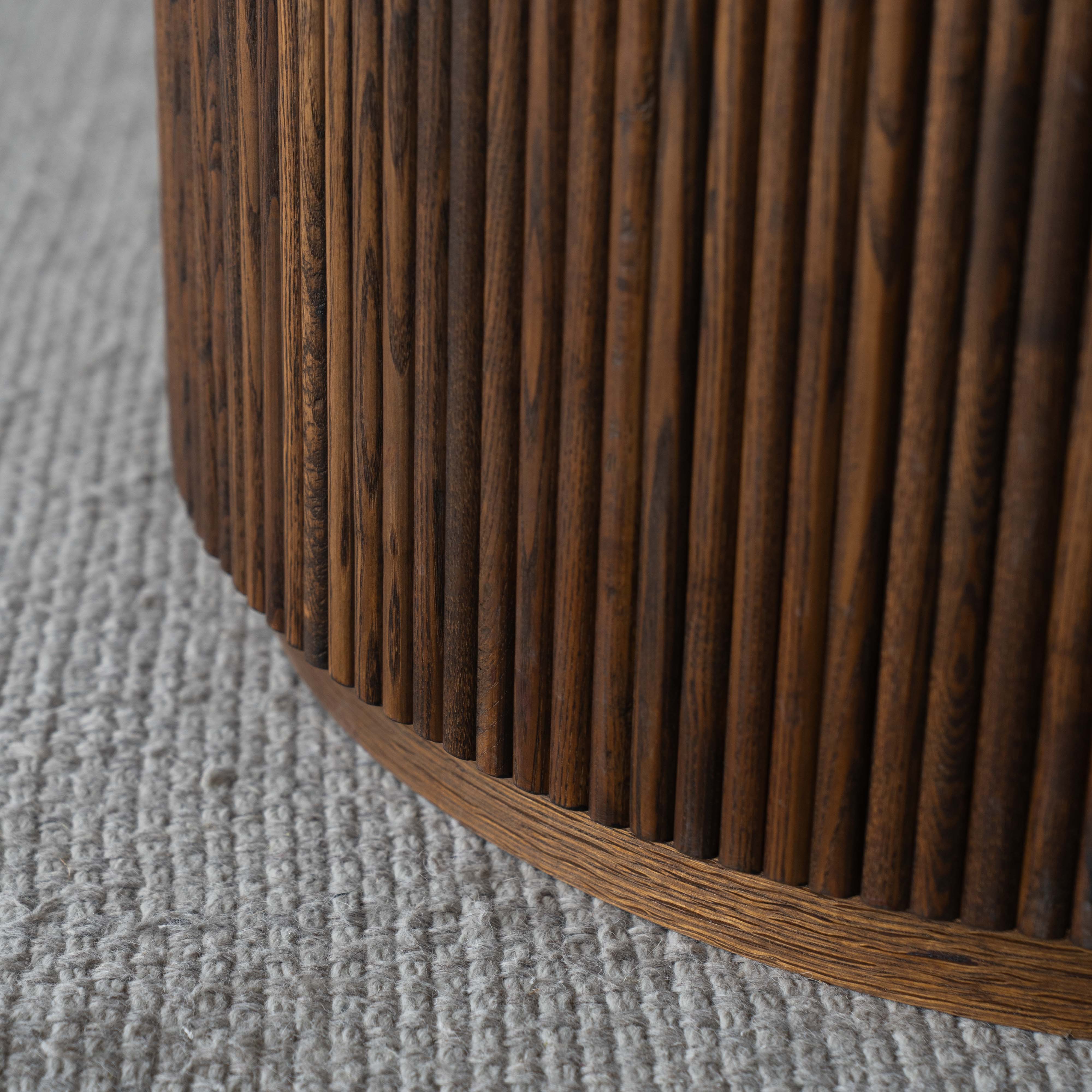 Eternity Modern Wood & Round Marble Coffee Table - Coffee Tables - WS Living Furniture Furniture Store in Dubai
