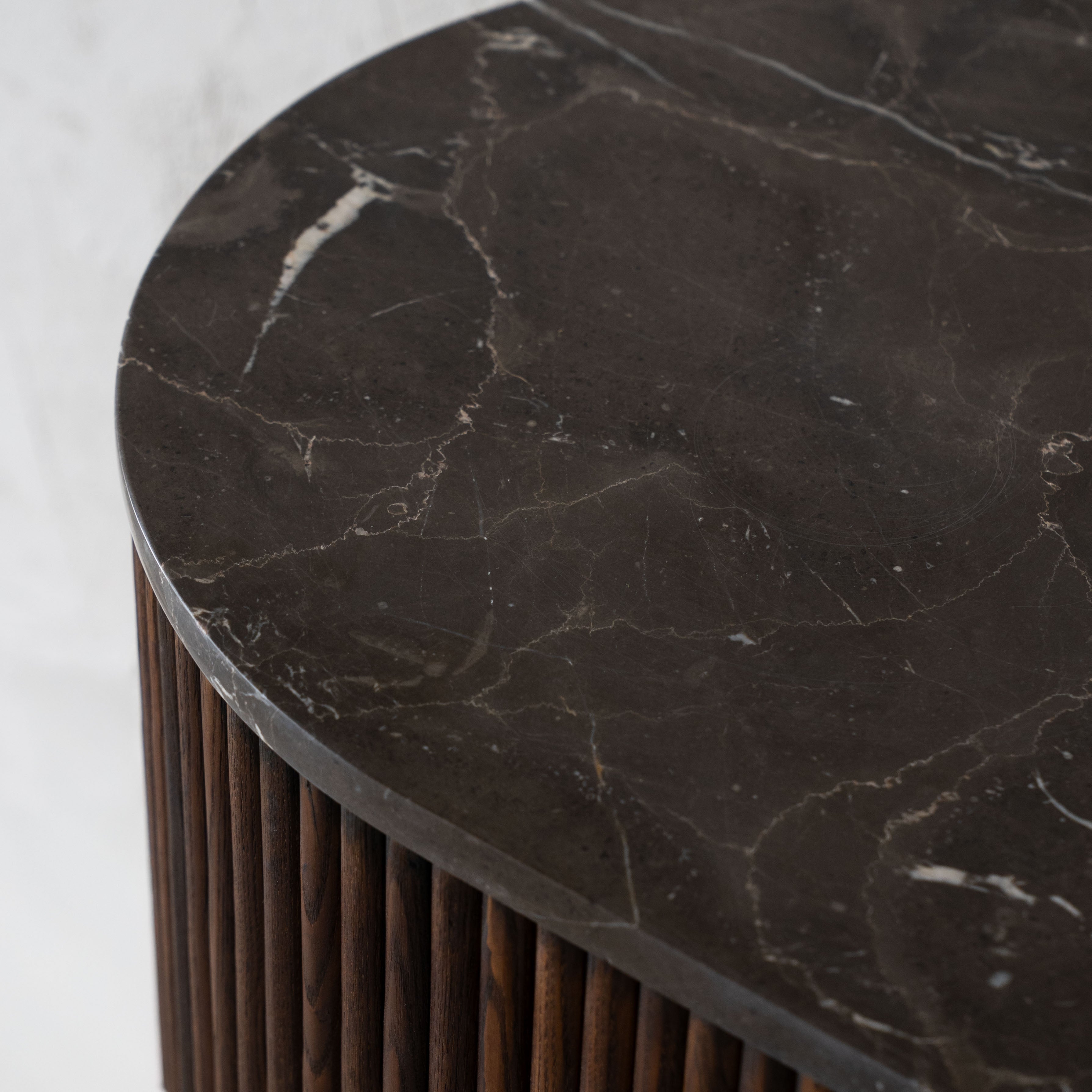 Eternity Natural Marble Modern Oval Console Table - Console Tables - WS Living Furniture Furniture Store in Dubai