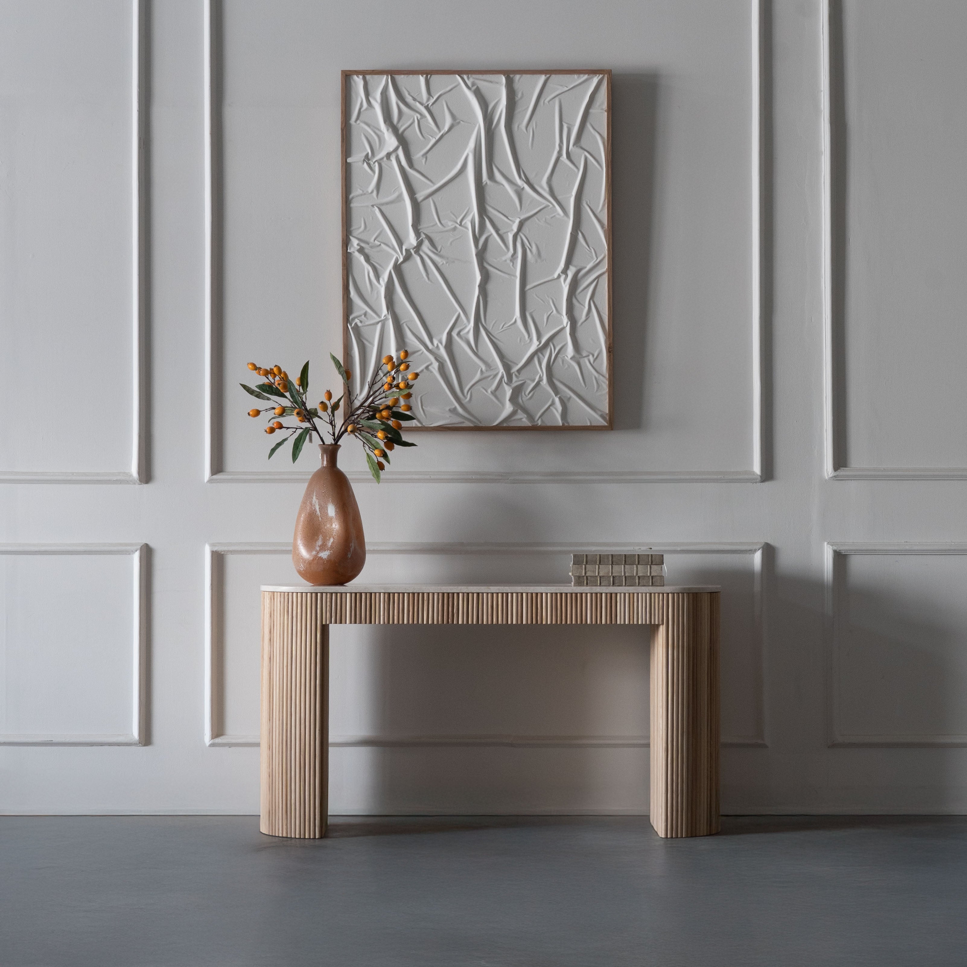 Eternity Marble Modern Console Table - Natural - Console Tables - WS Living Furniture Furniture Store in Dubai