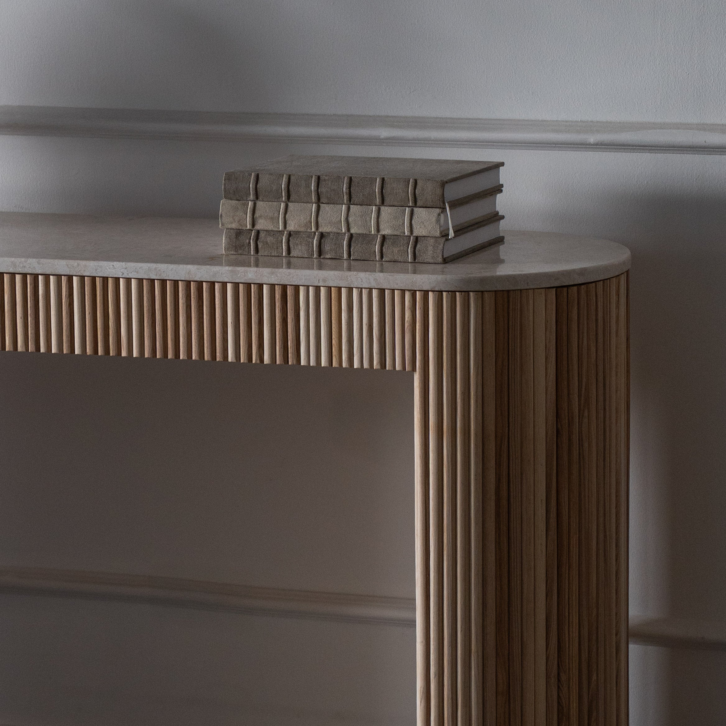 Eternity Marble Modern Console Table - Natural - Console Tables - WS Living Furniture Furniture Store in Dubai