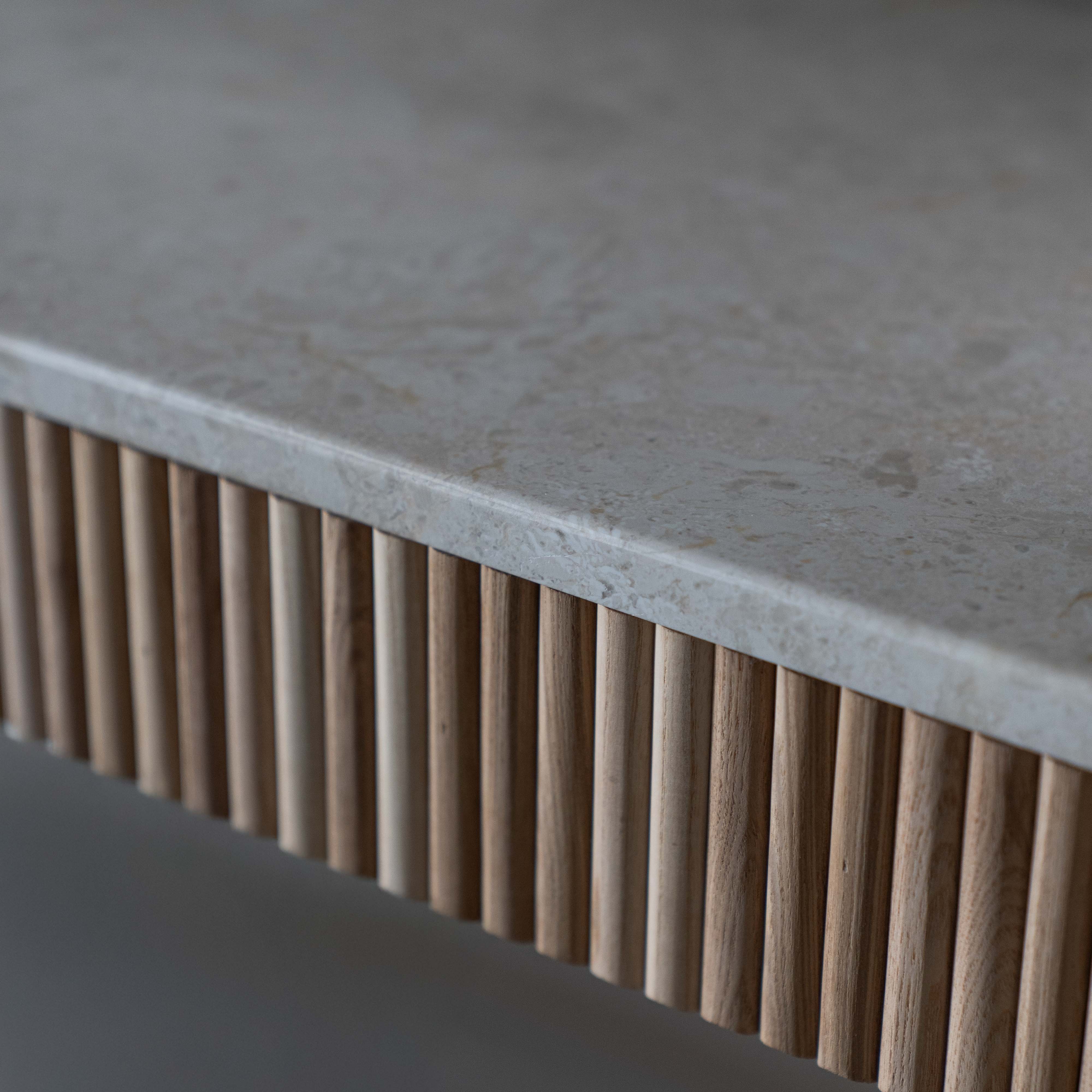 Eternity Marble Modern Console Table - Natural - Console Tables - WS Living Furniture Furniture Store in Dubai