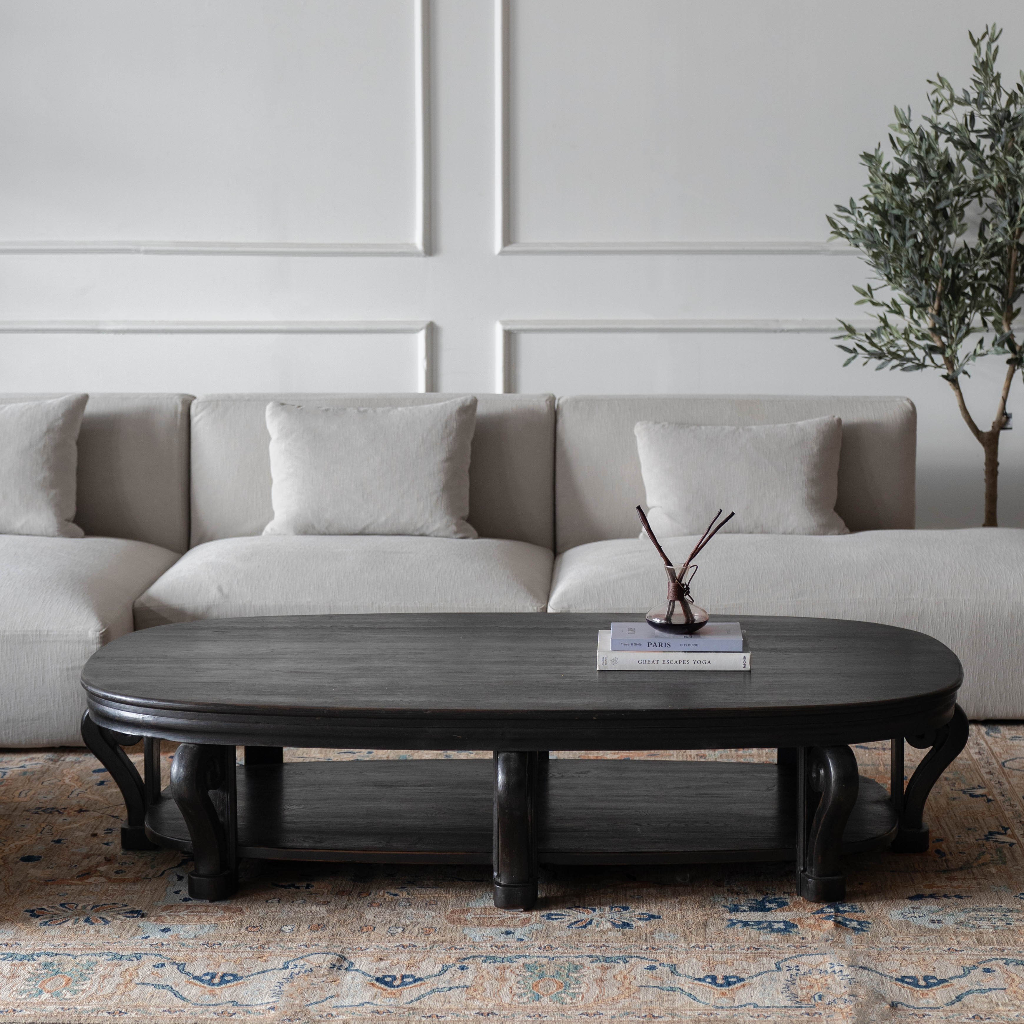 Voltaire Real Antique Oval Coffee Table