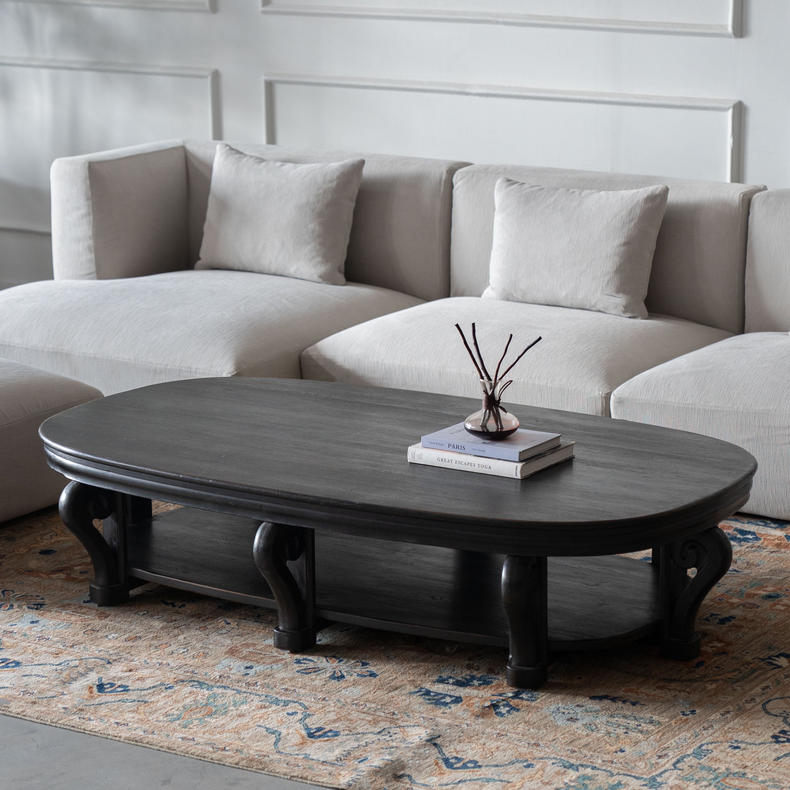 Voltaire Real Antique Oval Coffee Table