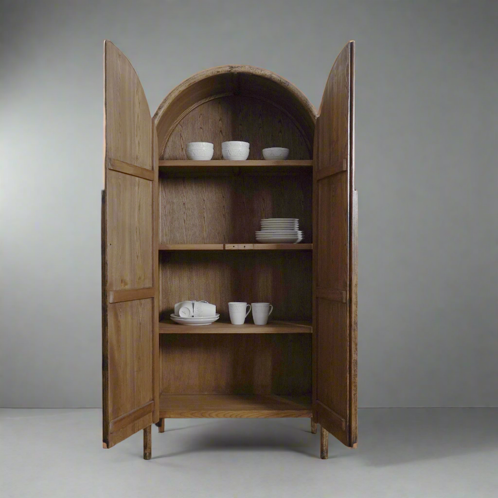 Yugga Solid Wood Arch Storage Cabinet - furniture - WS Living Furniture Furniture Store in Dubai