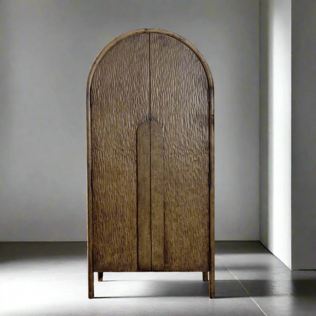 Yugga Solid Wood Arch Storage Cabinet - furniture - WS Living Furniture Furniture Store in Dubai