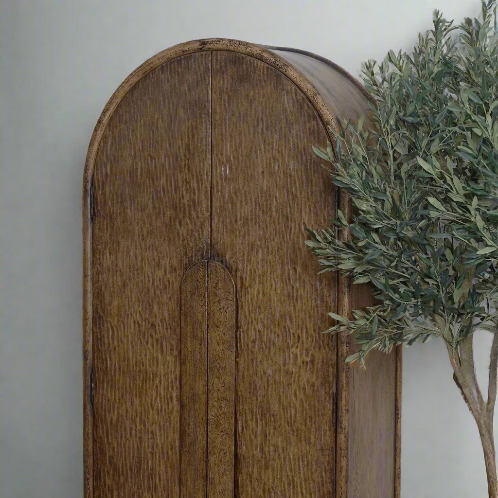 Yugga Solid Wood Arch Storage Cabinet - furniture - WS Living Furniture Furniture Store in Dubai