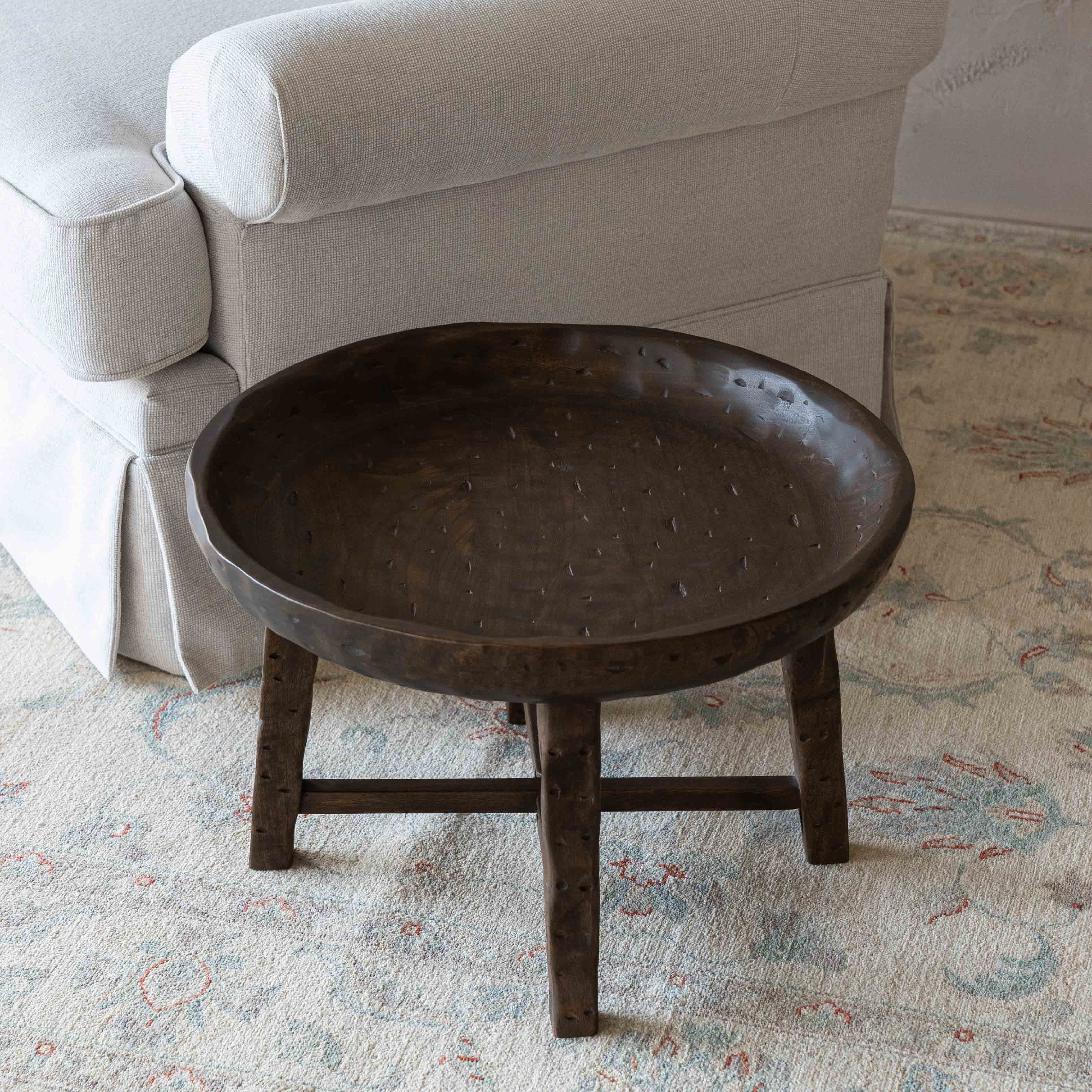 Fable Solid Wood Round Side Table - CW-7745 - Side Table - WS Living Furniture Home Furniture Stores in Dubai