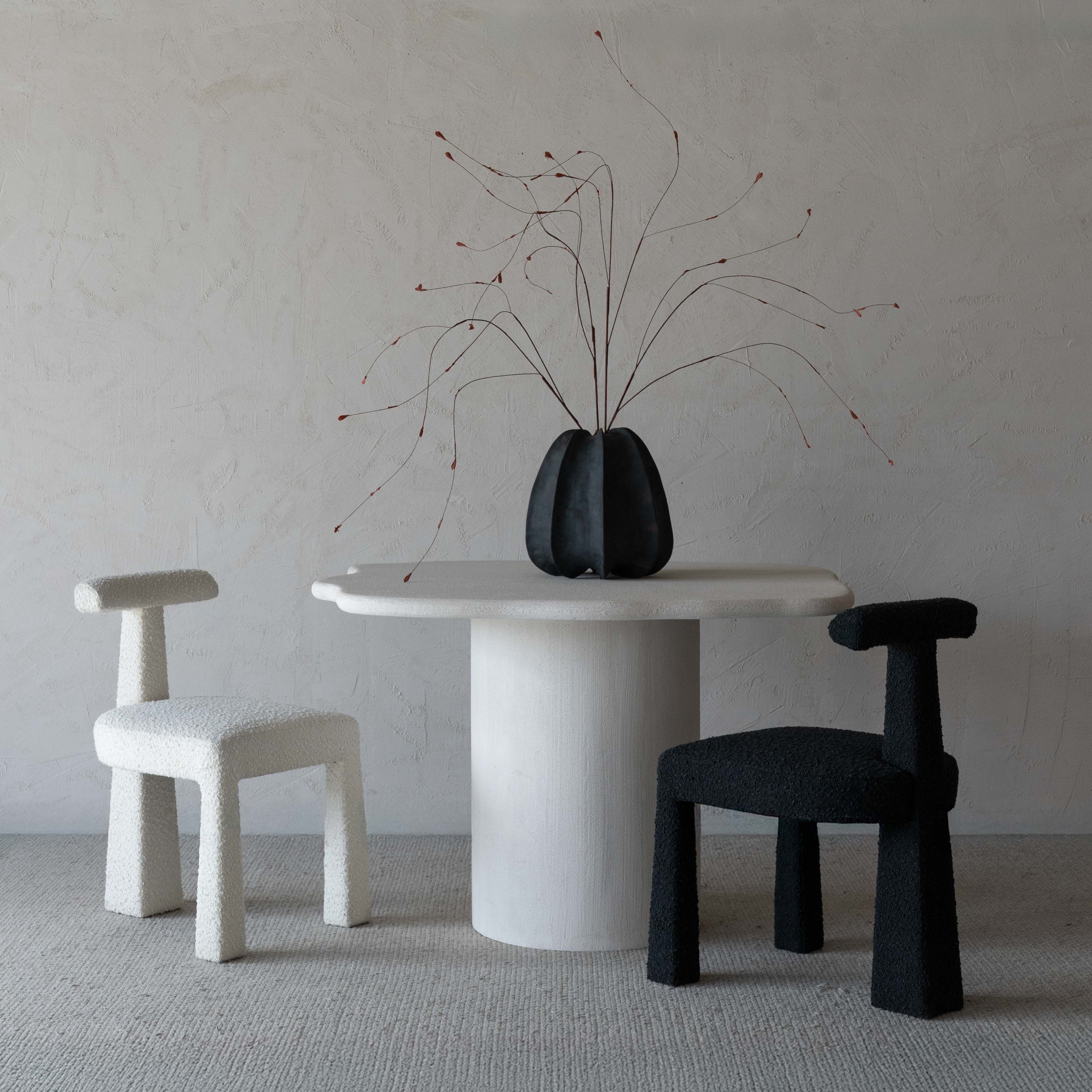 Faith T Shape Wood White Boucle Dining Chair - Dining Chairs - WS Living Furniture Furniture Store in Dubai
