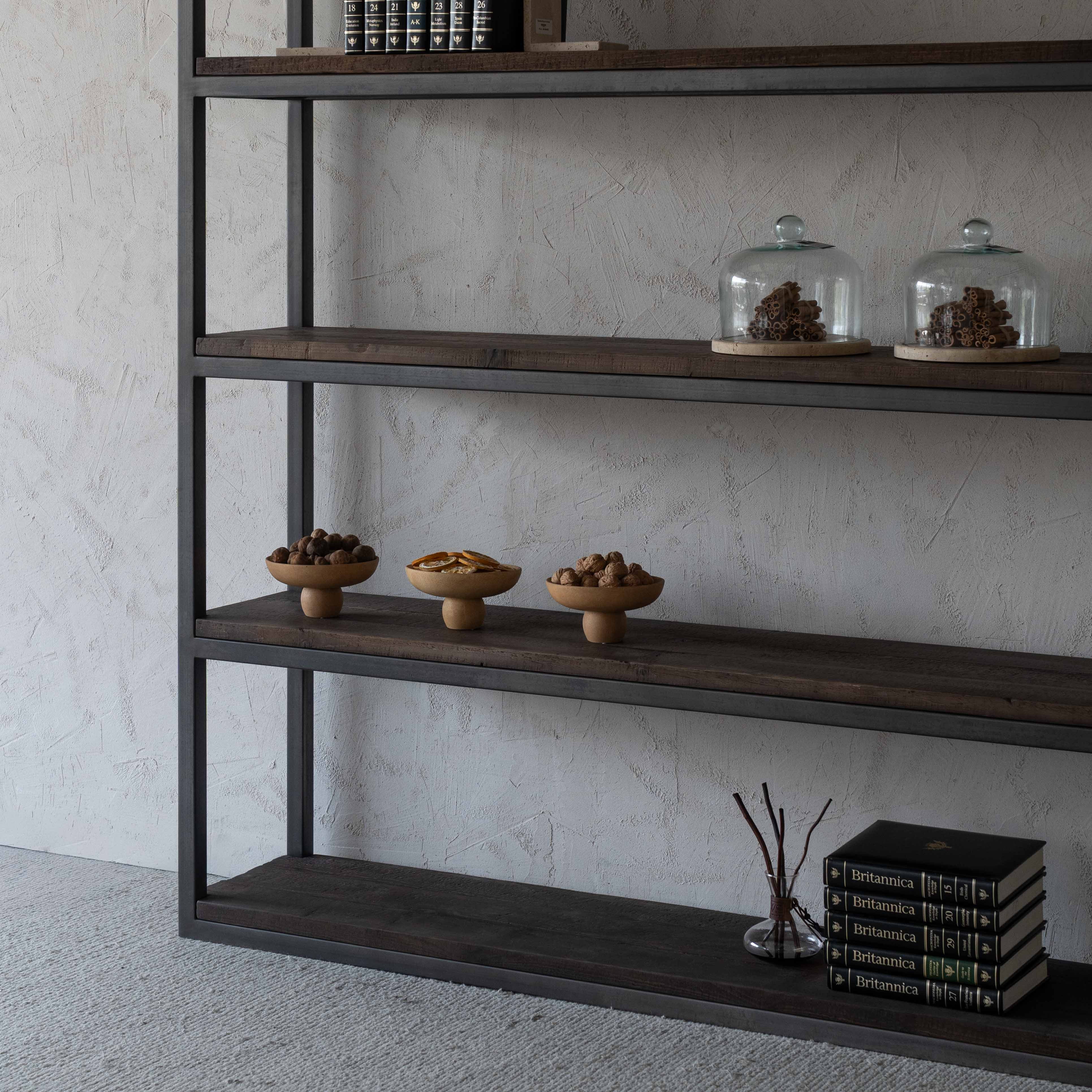Bordeaux Grand French Style Industrial Pine Wood Book Shelf Cabinet - LARGE - Shelves - WS Living Furniture Furniture Store in Dubai