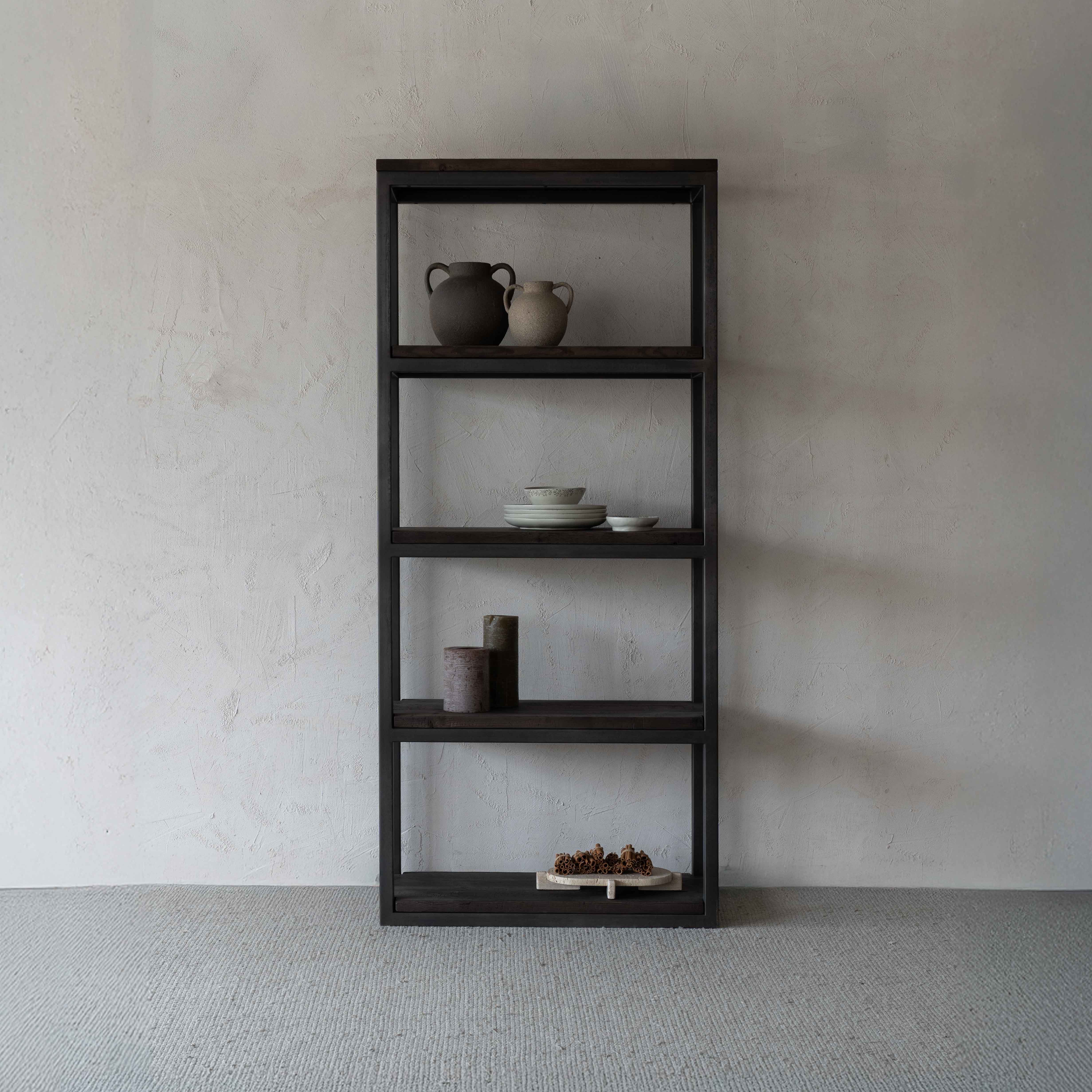 Bordeaux Grand French Style Industrial Pine Wood Bookshelf Cabinet - SMALL - Shelves - WS Living Furniture Furniture Store in Dubai