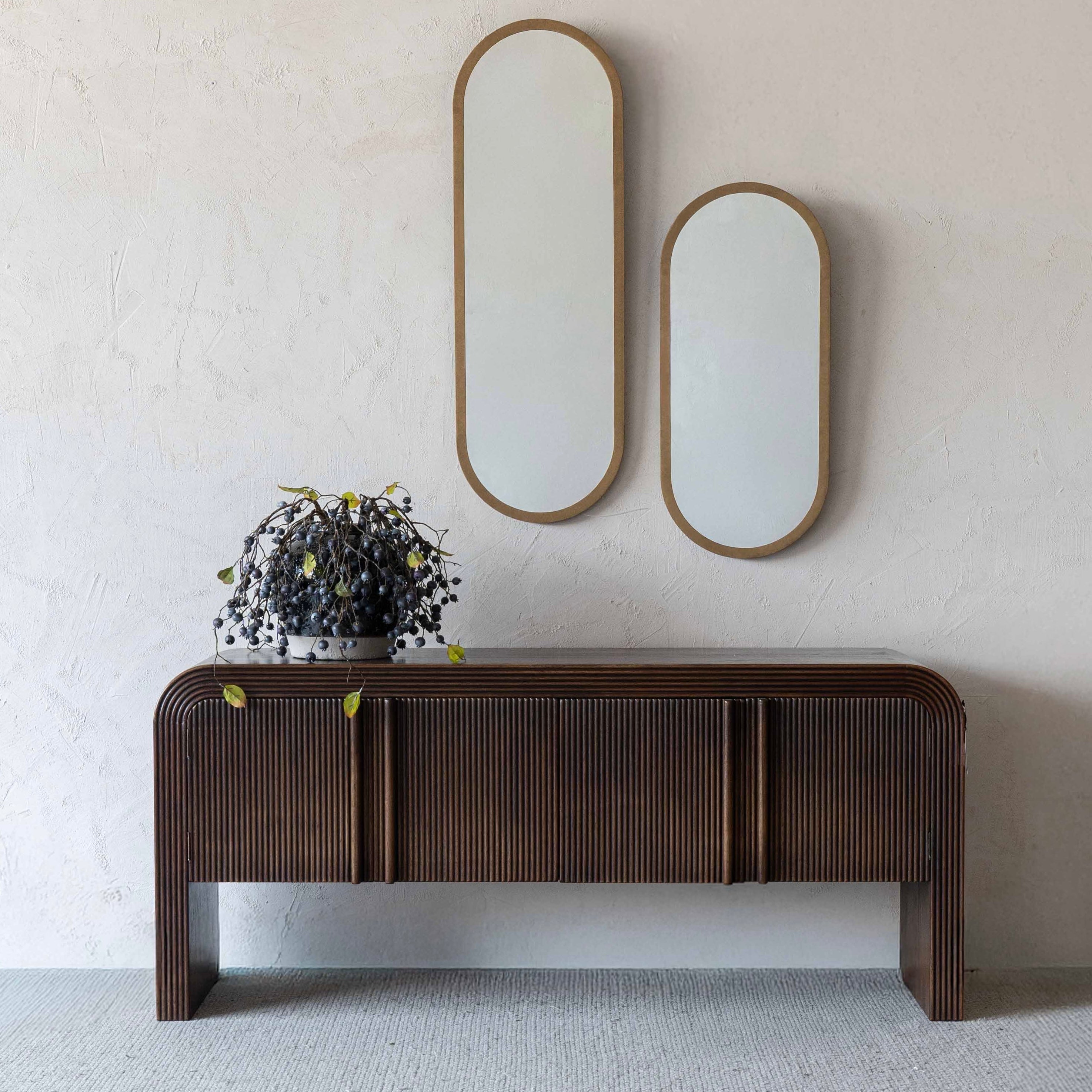 Noah Solid Oak Wood Classic Style Curve Edge Sideboard - GD139-A - TV Units - WS Living Furniture Furniture Store in Dubai