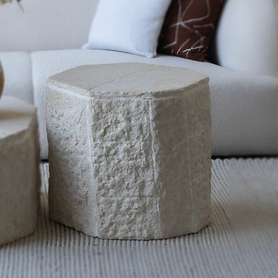 Rocky Lime Stone Handcrafted Table - Coffee Table - WS Living Furniture Furniture Store in Dubai