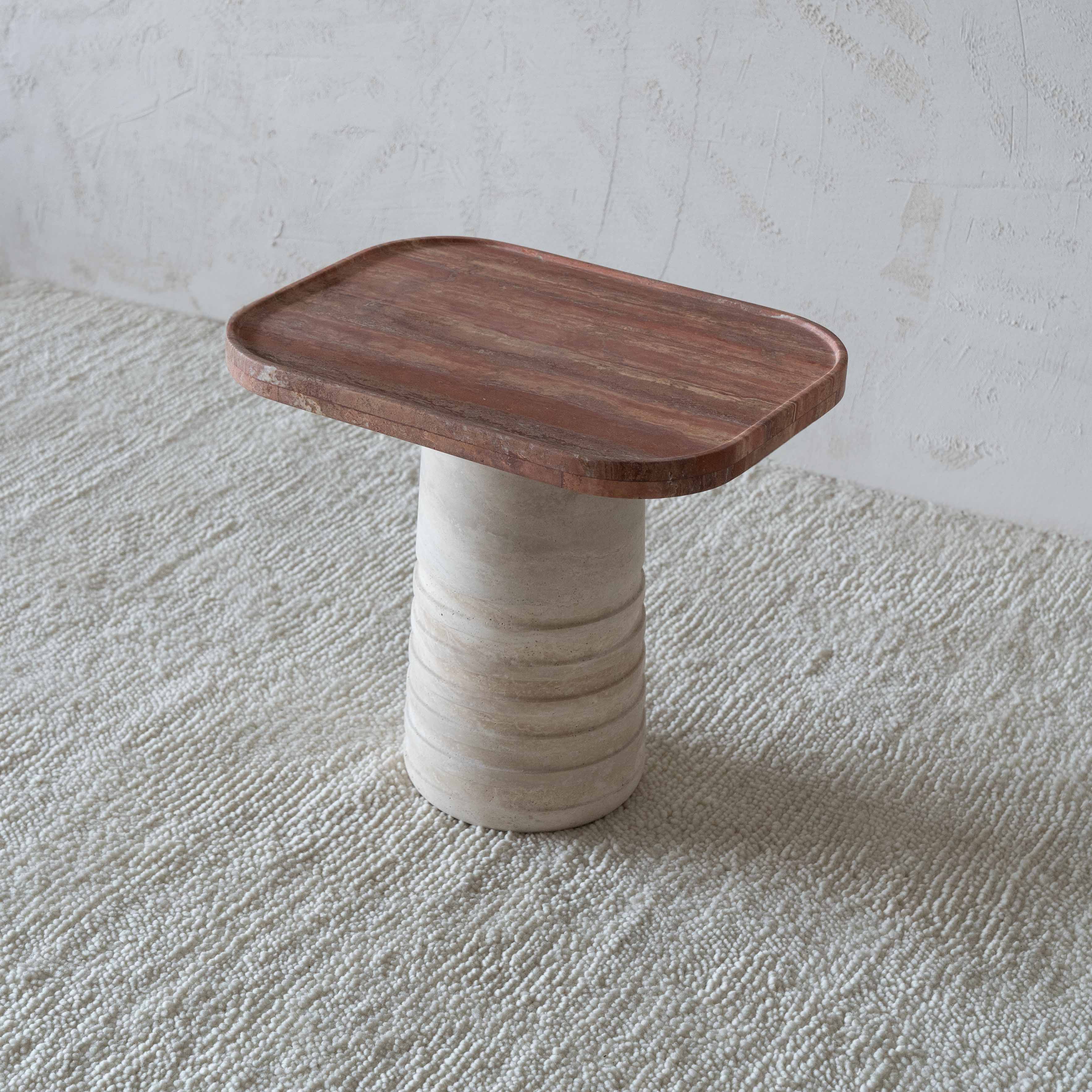 Gaella Modern Natural Marble Side Table | Accent Table - Side Tables - WS Living Furniture Furniture Store in Dubai