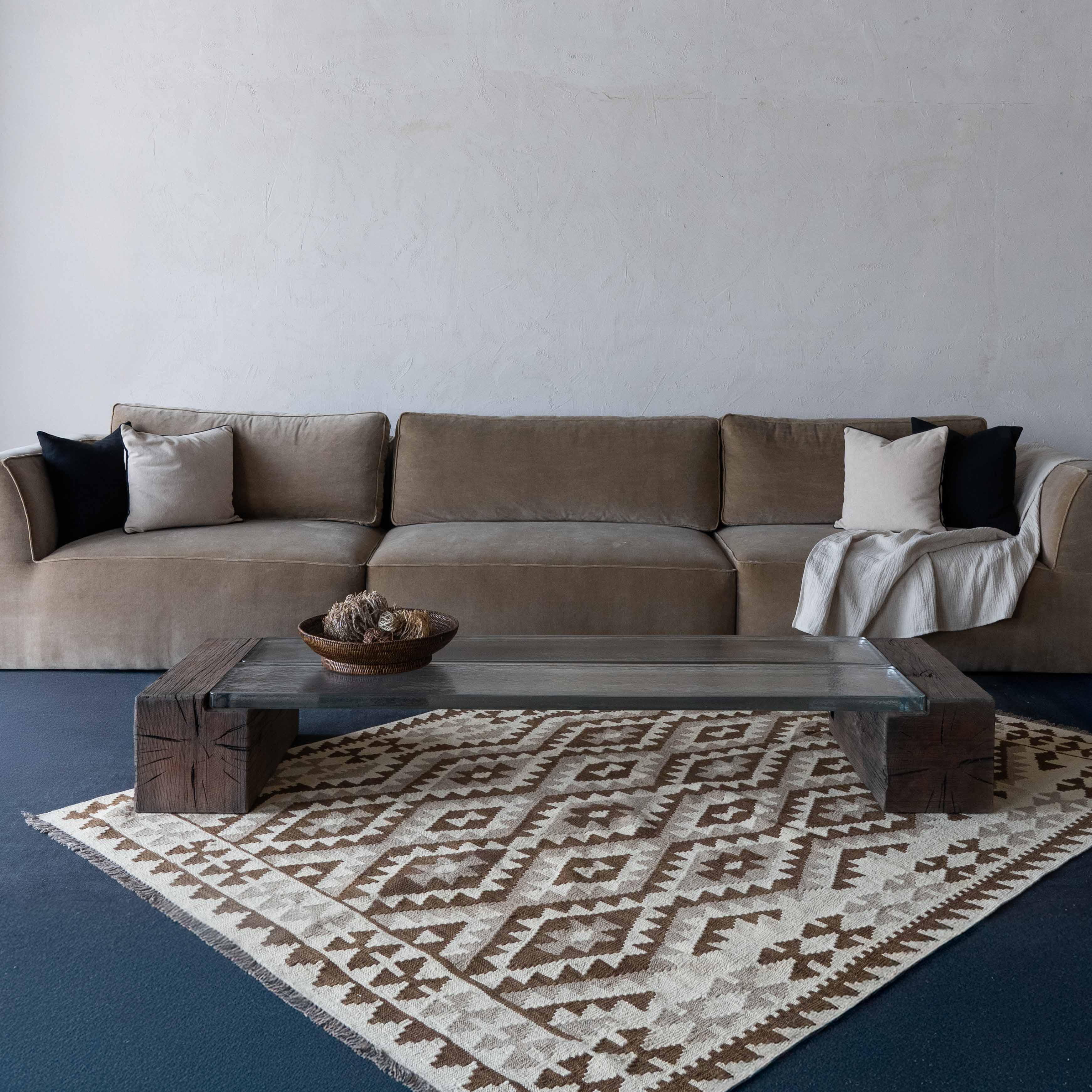 George Solid Teak Wood Glass Top Rectangle Artisan Coffee Table - Coffee Tables - WS Living Furniture  Furniture Store in Dubai