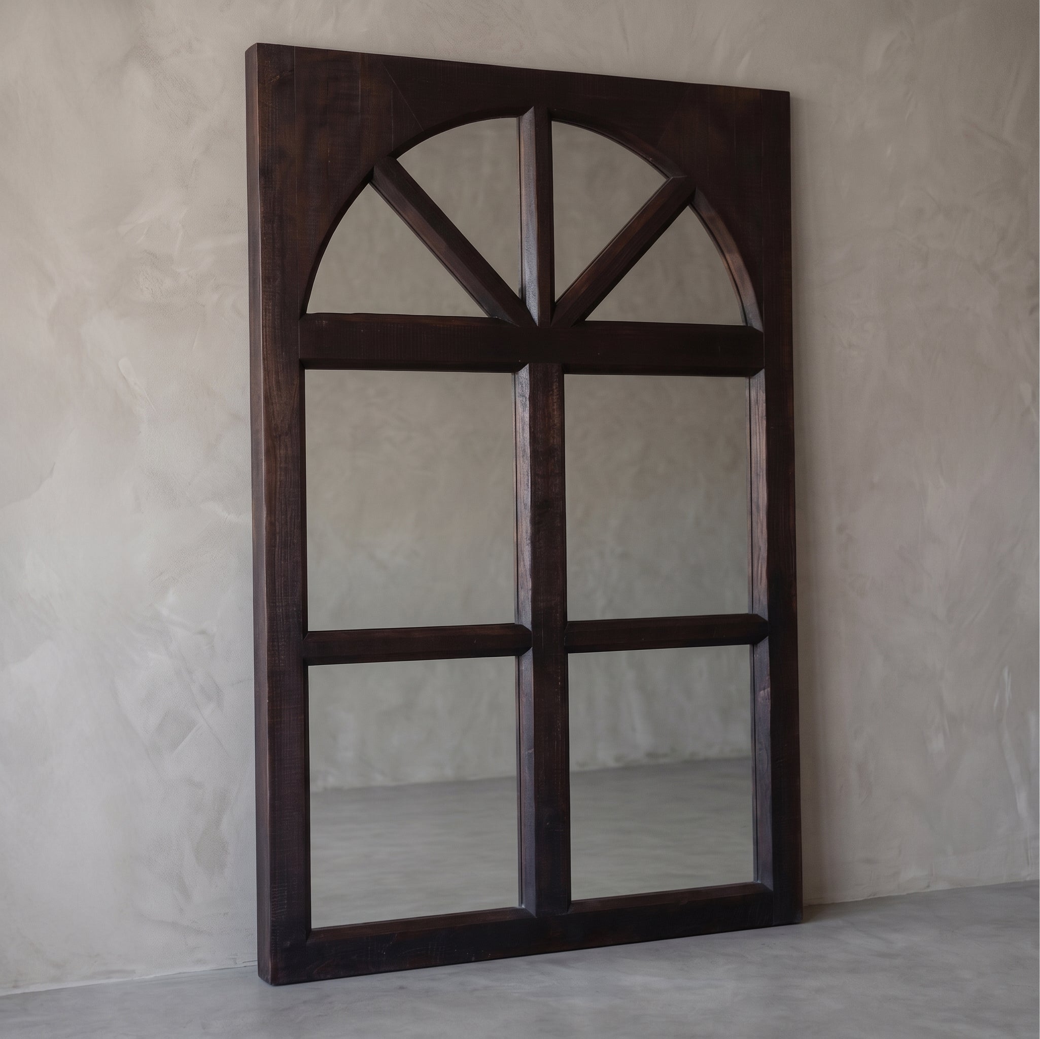 Glow Solid Wood Full Length Floor Mirror - DARK WALNUT