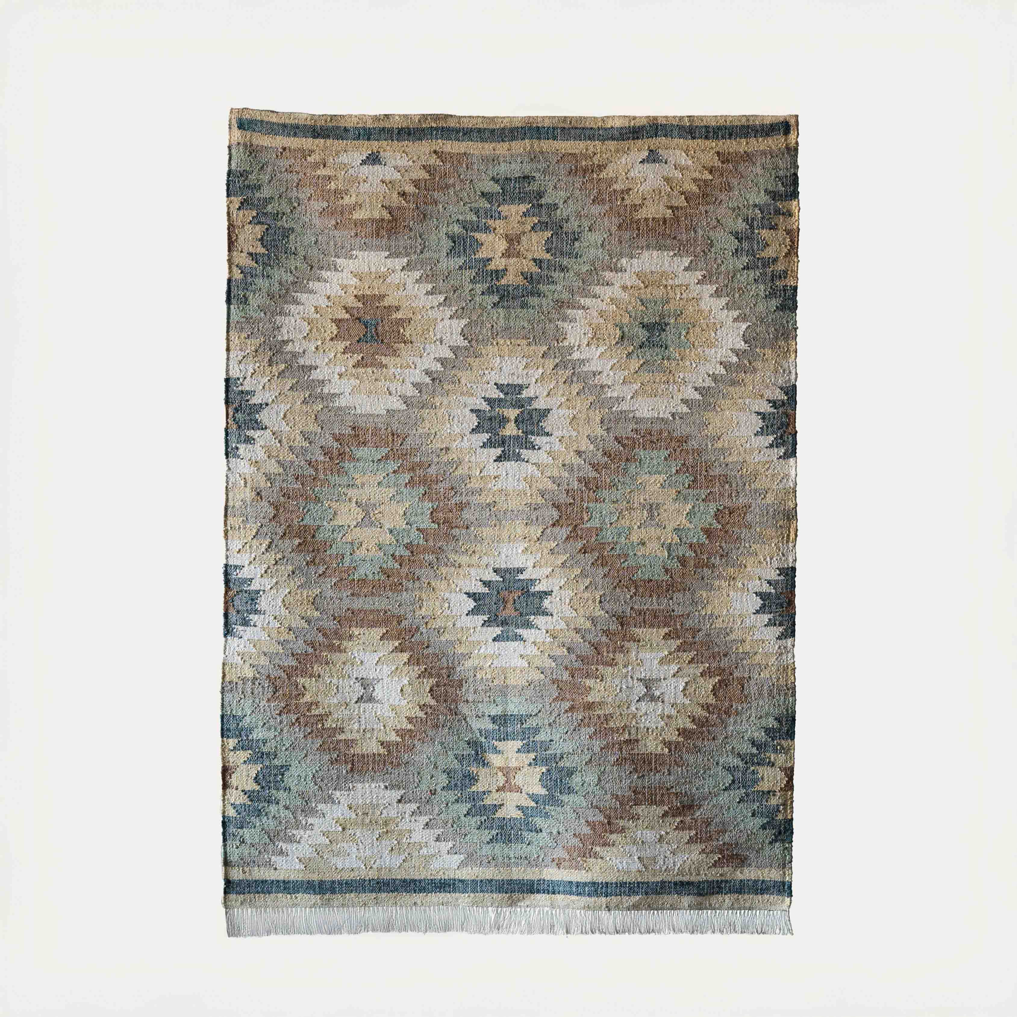 Jute Panja Rug (TLR0038) TEAL Handcrafted Wool Rug - Rugs - WS Living Furniture Furniture Store in Dubai