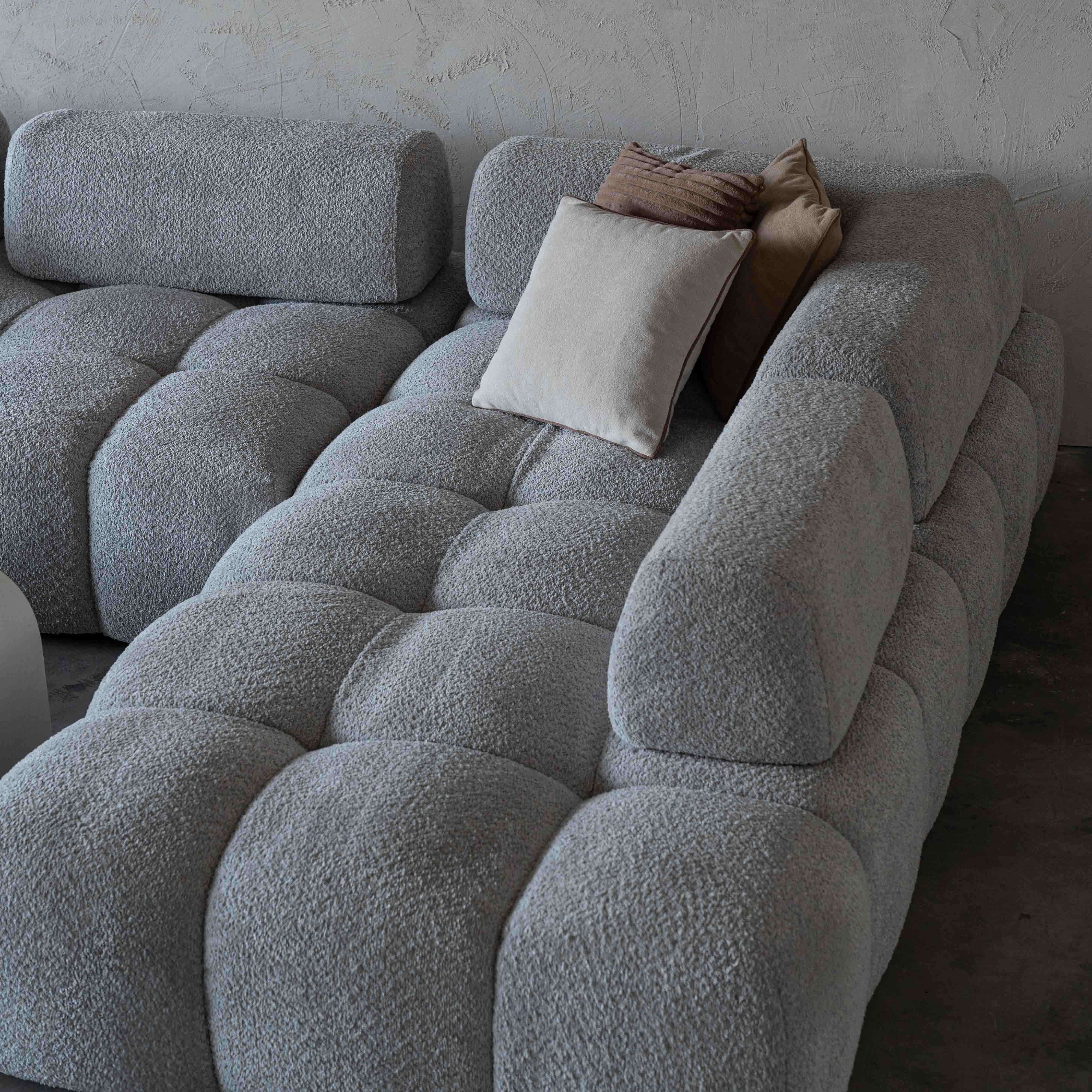 Harmony Light Grey Modern Corner & L Shape | Extendable Sofa - Sofas - WS Living Furniture Furniture Store in Dubai