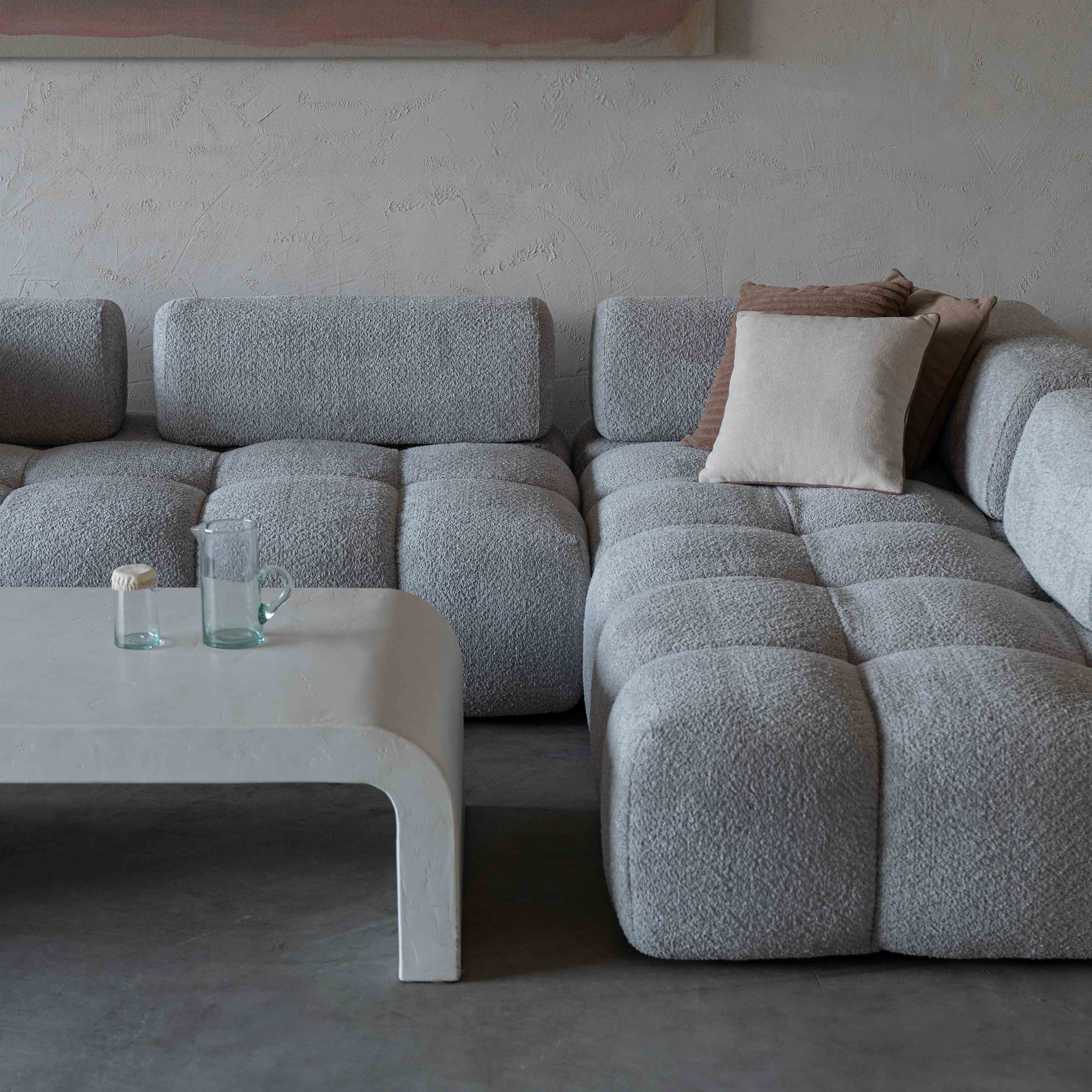 Harmony Light Grey Modern Corner & L Shape | Extendable Sofa - Sofas - WS Living Furniture Furniture Store in Dubai