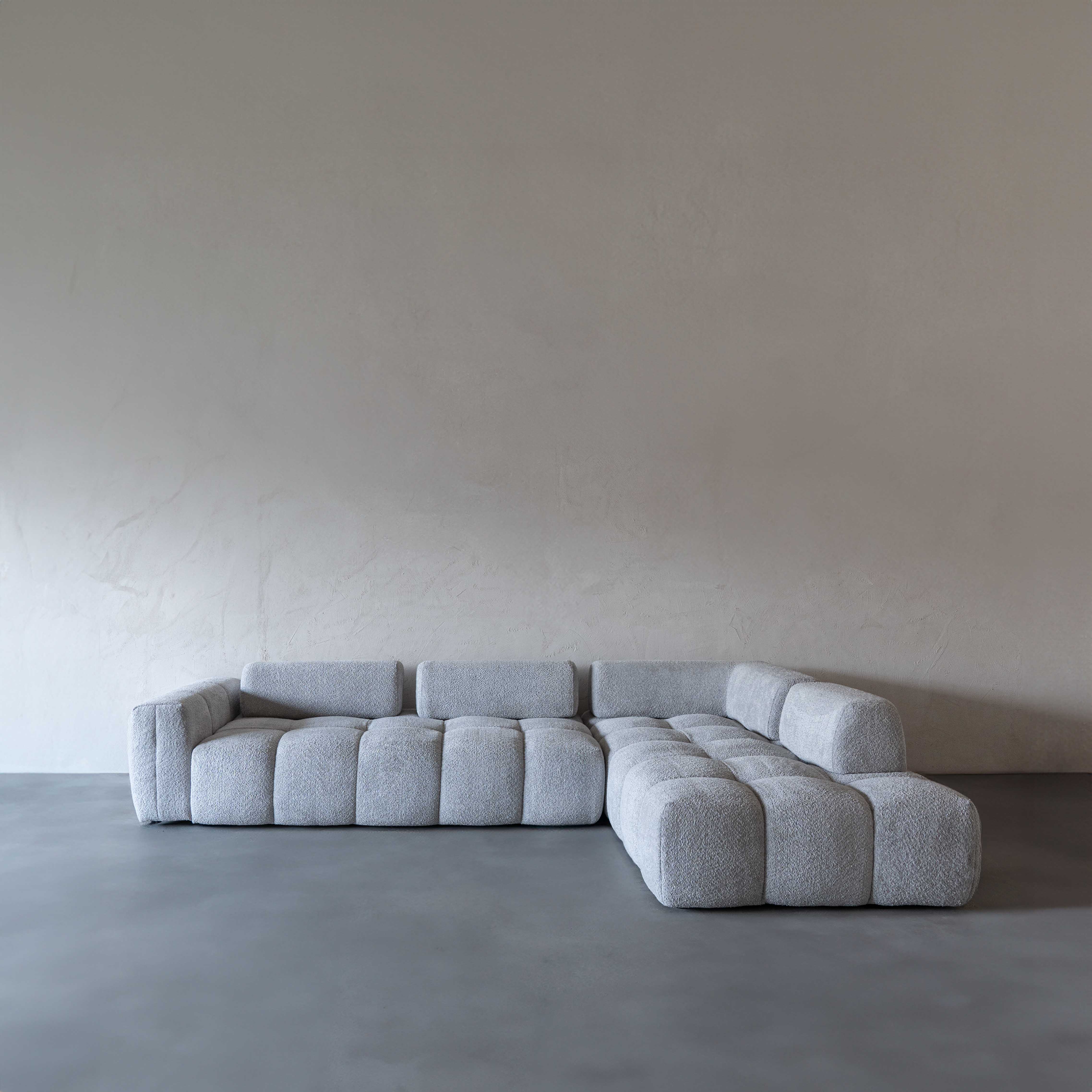 Harmony Light Grey Modern Corner & L Shape | Extendable Sofa - Sofas - WS Living Furniture Furniture Store in Dubai