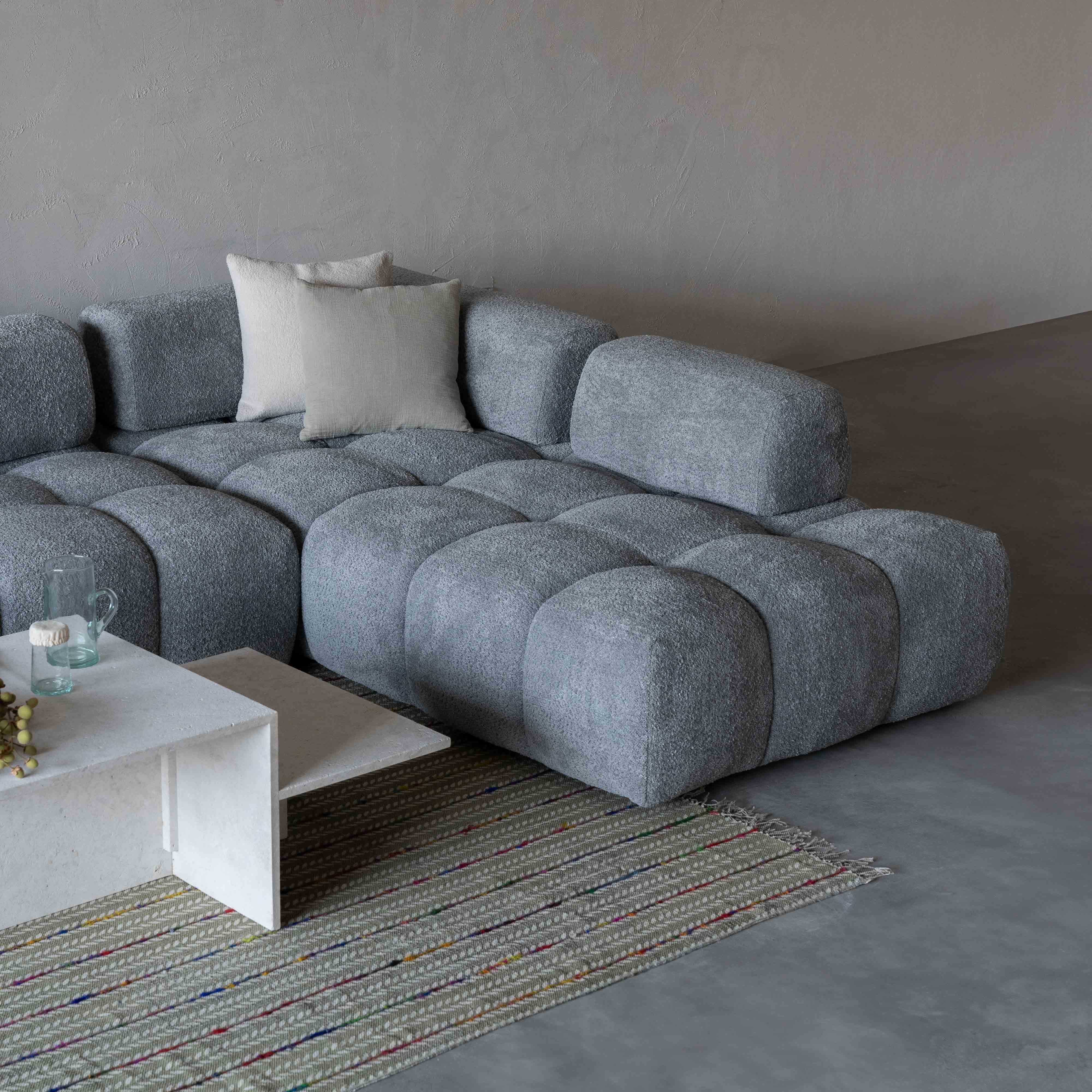 Harmony Mid Grey Modern Corner & L Shape | Extendable Sofa - Sofas - WS Living - UAE Modern Home Furniture Stores in Dubai