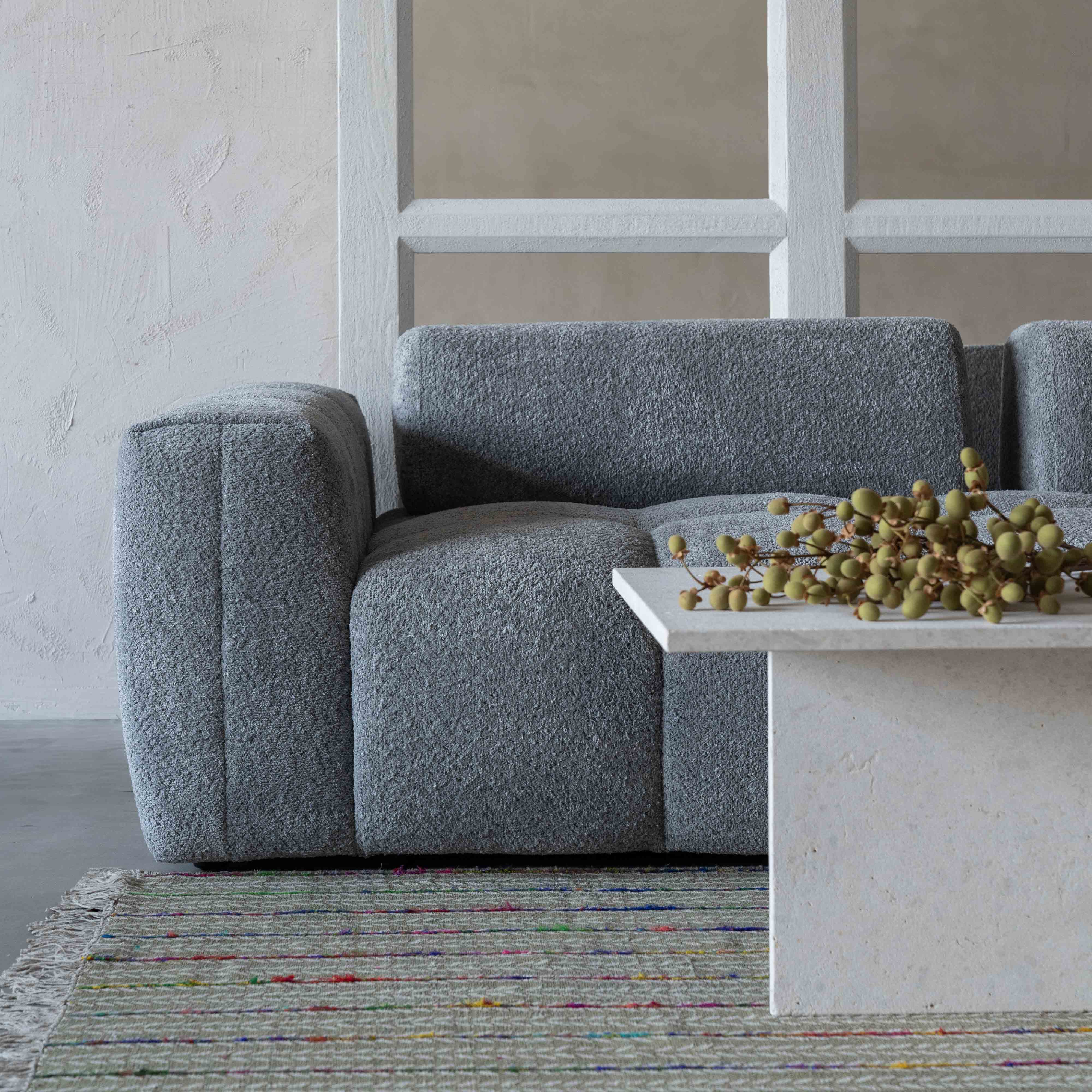 Harmony Mid Grey Modern Corner & L Shape | Extendable Sofa - Sofas - WS Living - UAE Modern Home Furniture Stores in Dubai