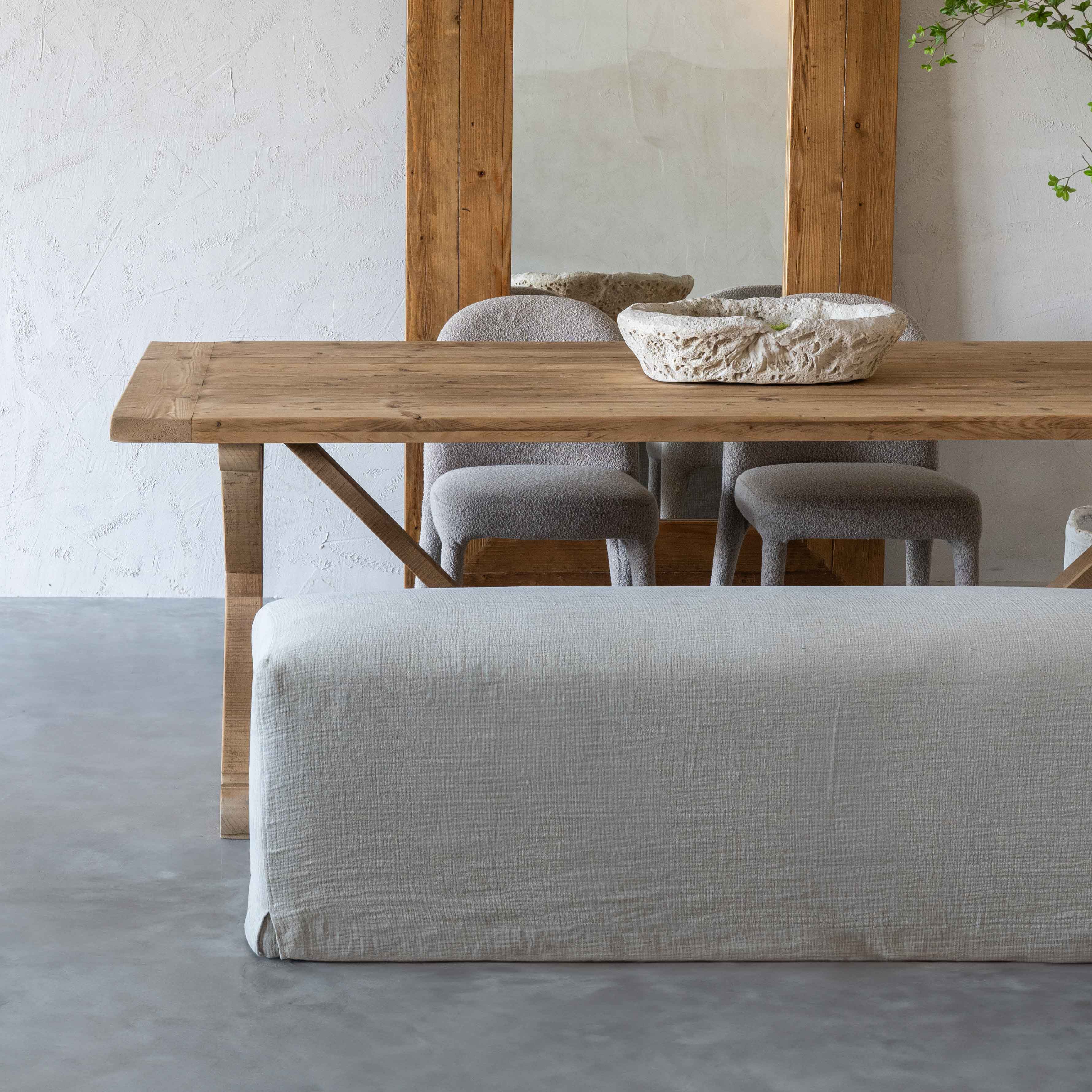 Harry Rectangle Pine Wood Dining Table - Dining Table - WS Living - UAE Modern Home Furniture Stores in Dubai
