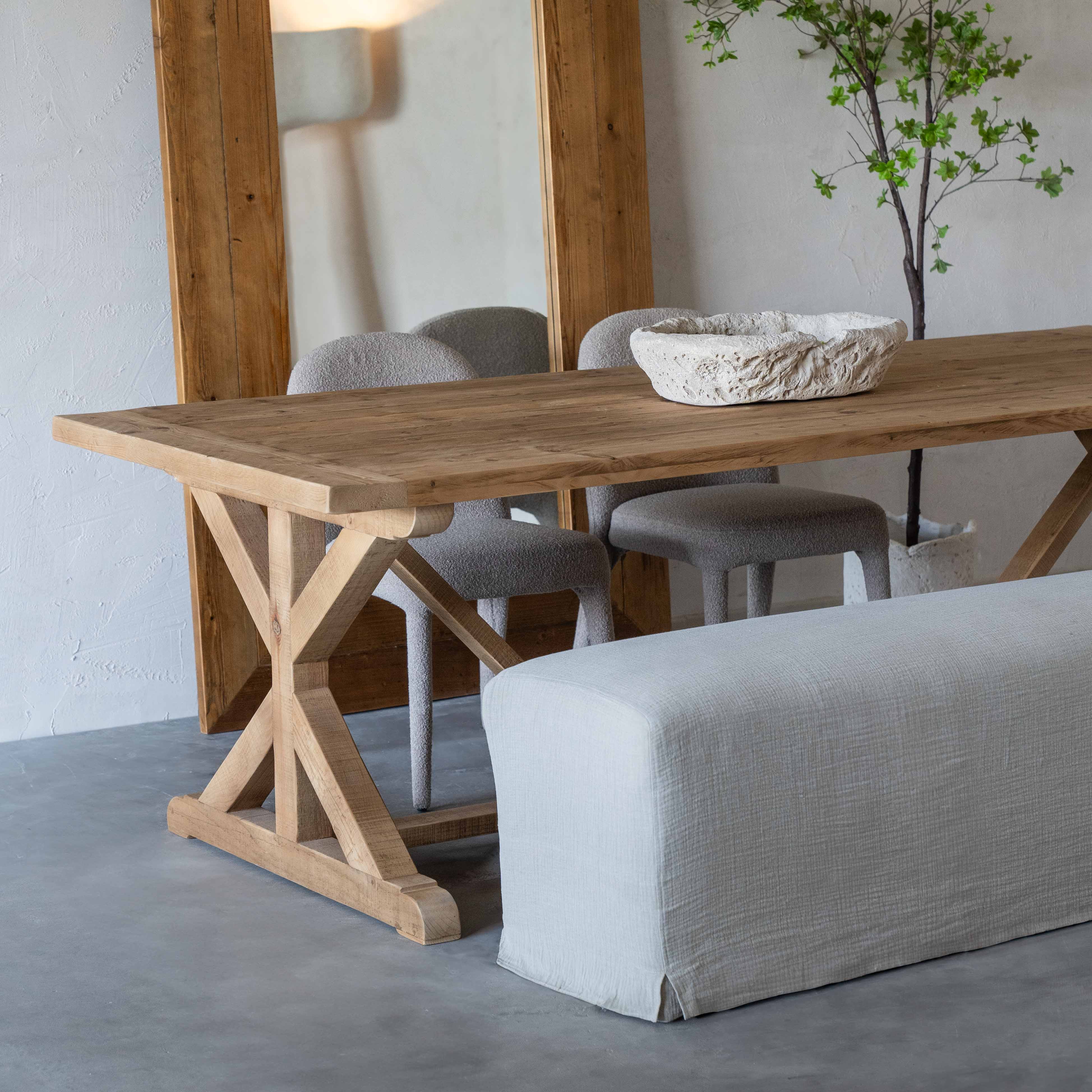 Harry Rectangle Pine Wood Dining Table - Dining Table - WS Living - UAE Modern Home Furniture Stores in Dubai