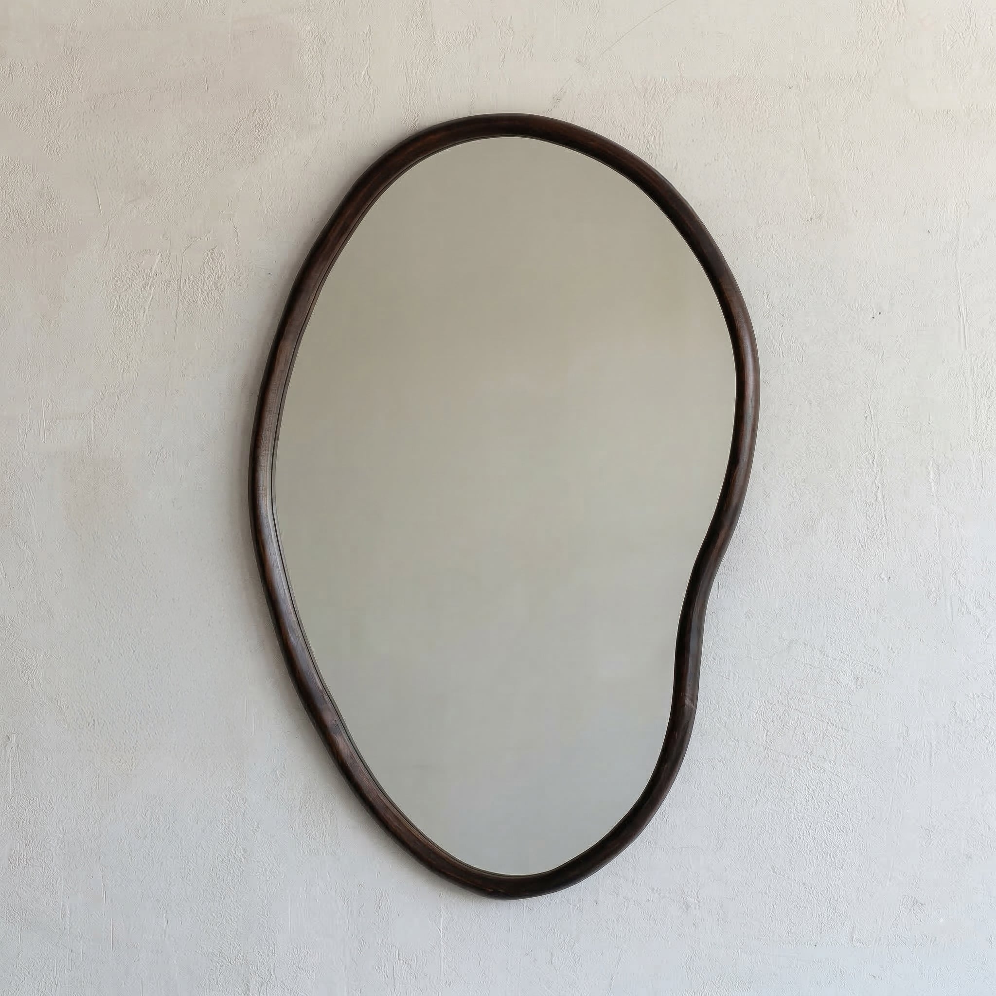 Hera Curved Wall Hanging Mirror - BIG - DARK WOOD