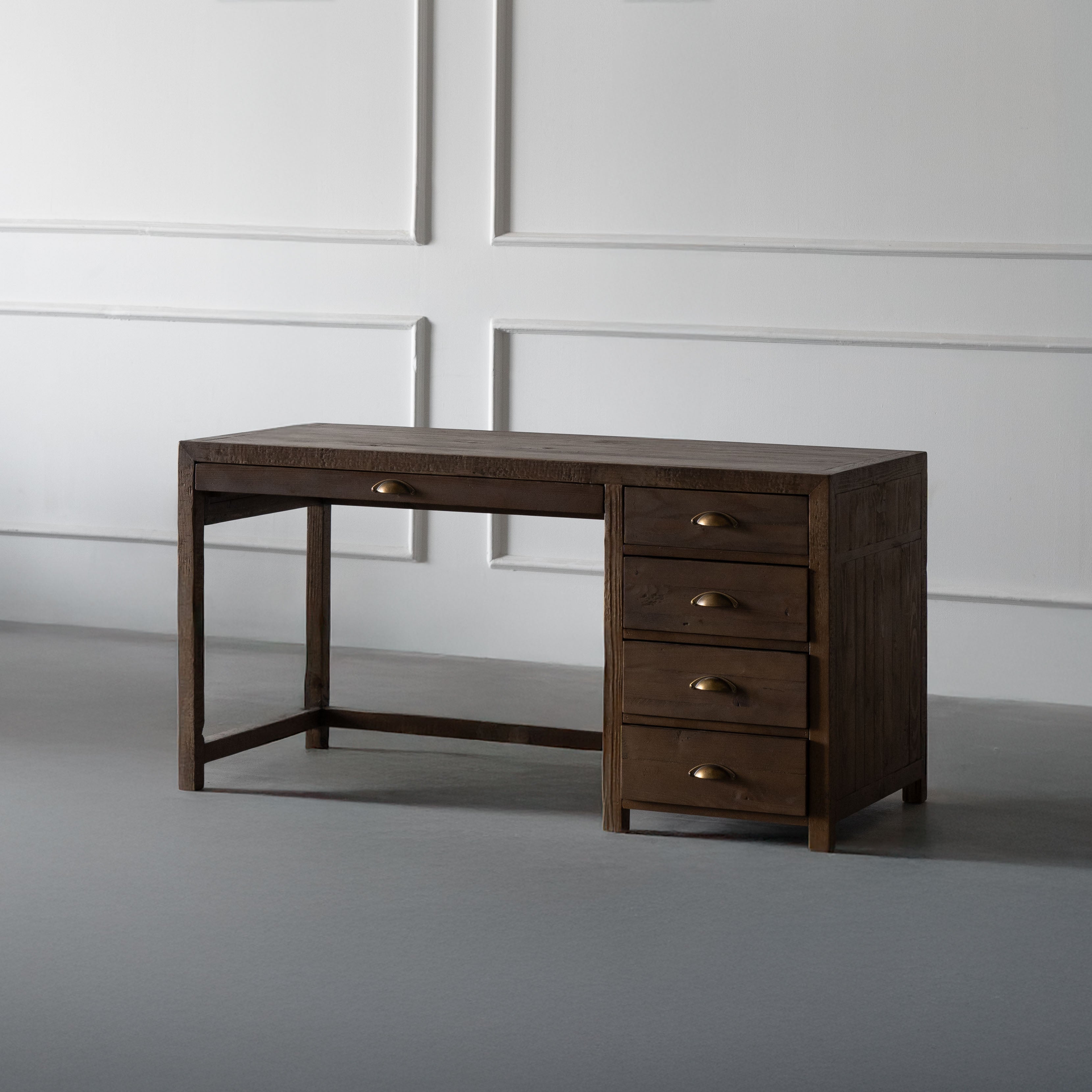 Heritage Industrial Office Desk With Drawers