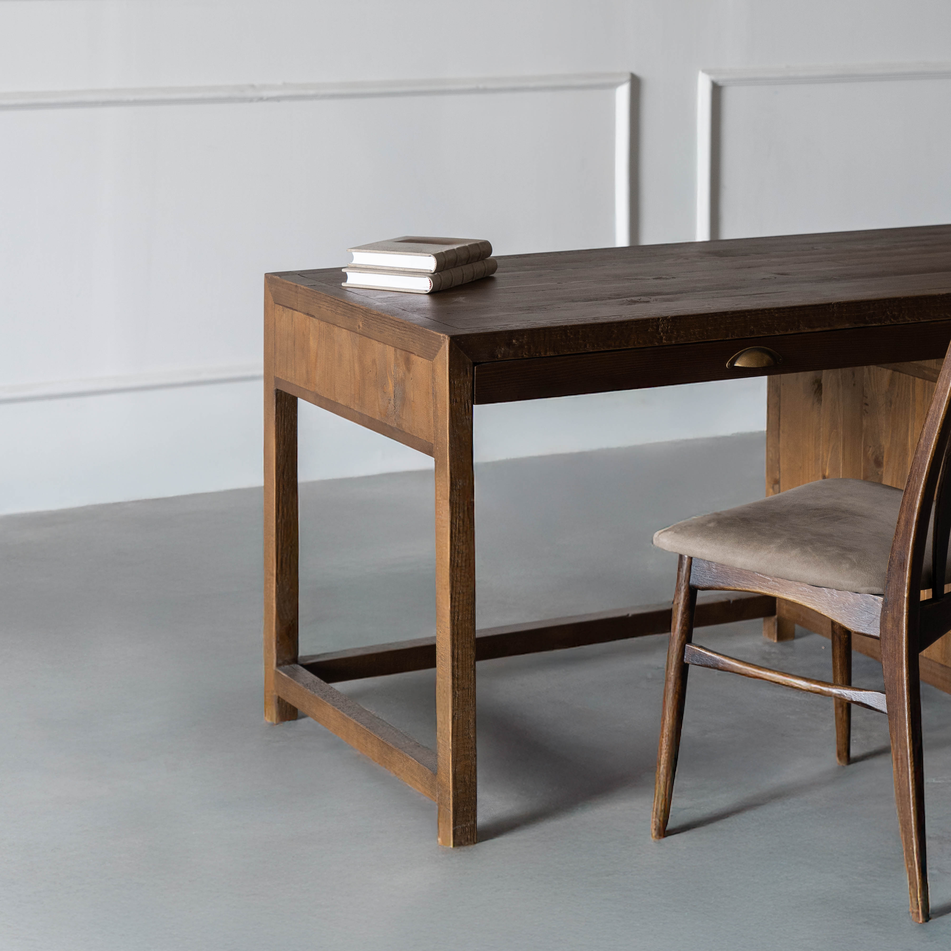 Heritage Industrial Office Desk With Drawers