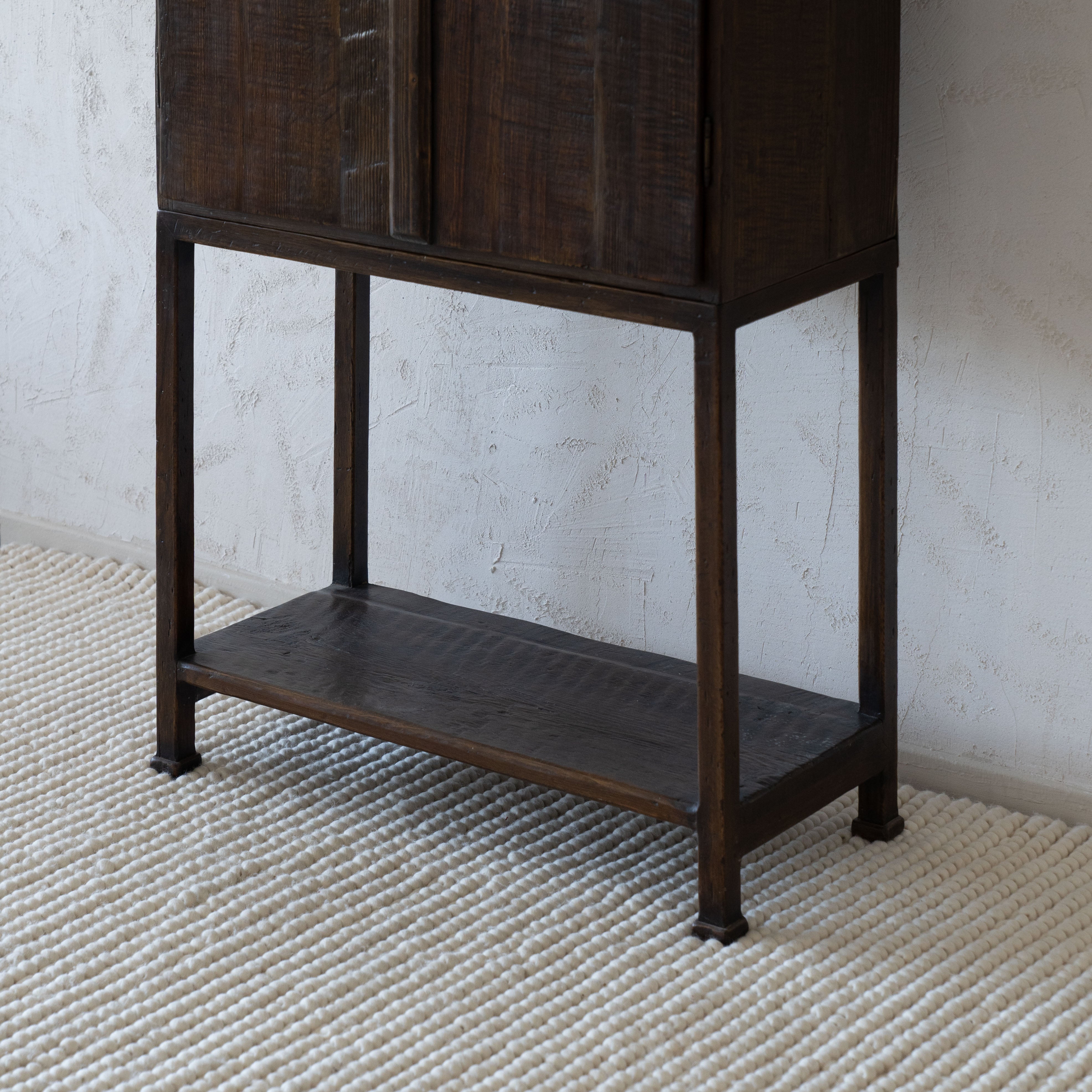 Ikou Dark Solid Pine Wood Cabinet (G22-1992/ GA77-A) - Cabinets - WS Living Furniture Furniture Store in Dubai