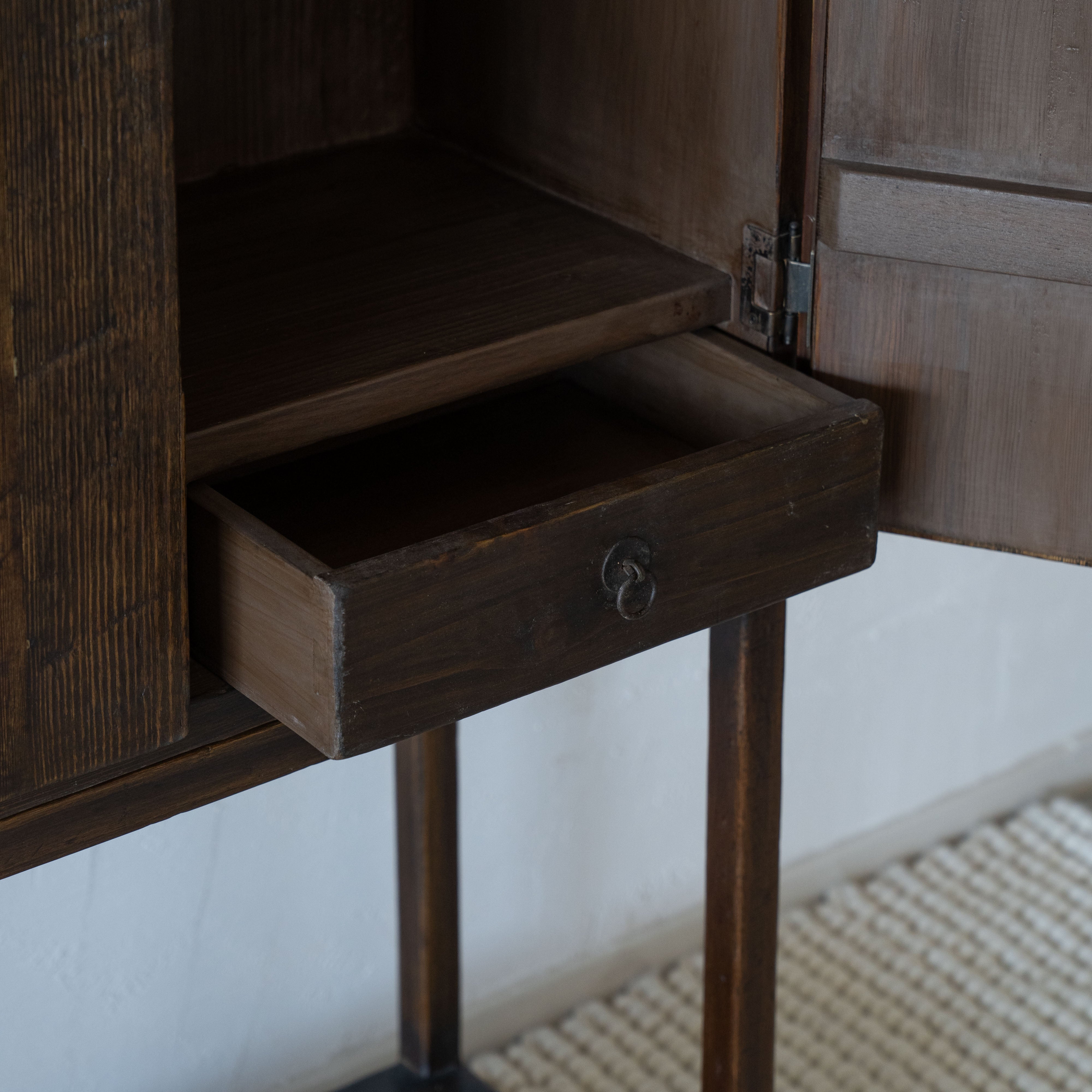 Ikou Dark Solid Pine Wood Cabinet (G22-1992/ GA77-A) - Cabinets - WS Living Furniture Furniture Store in Dubai