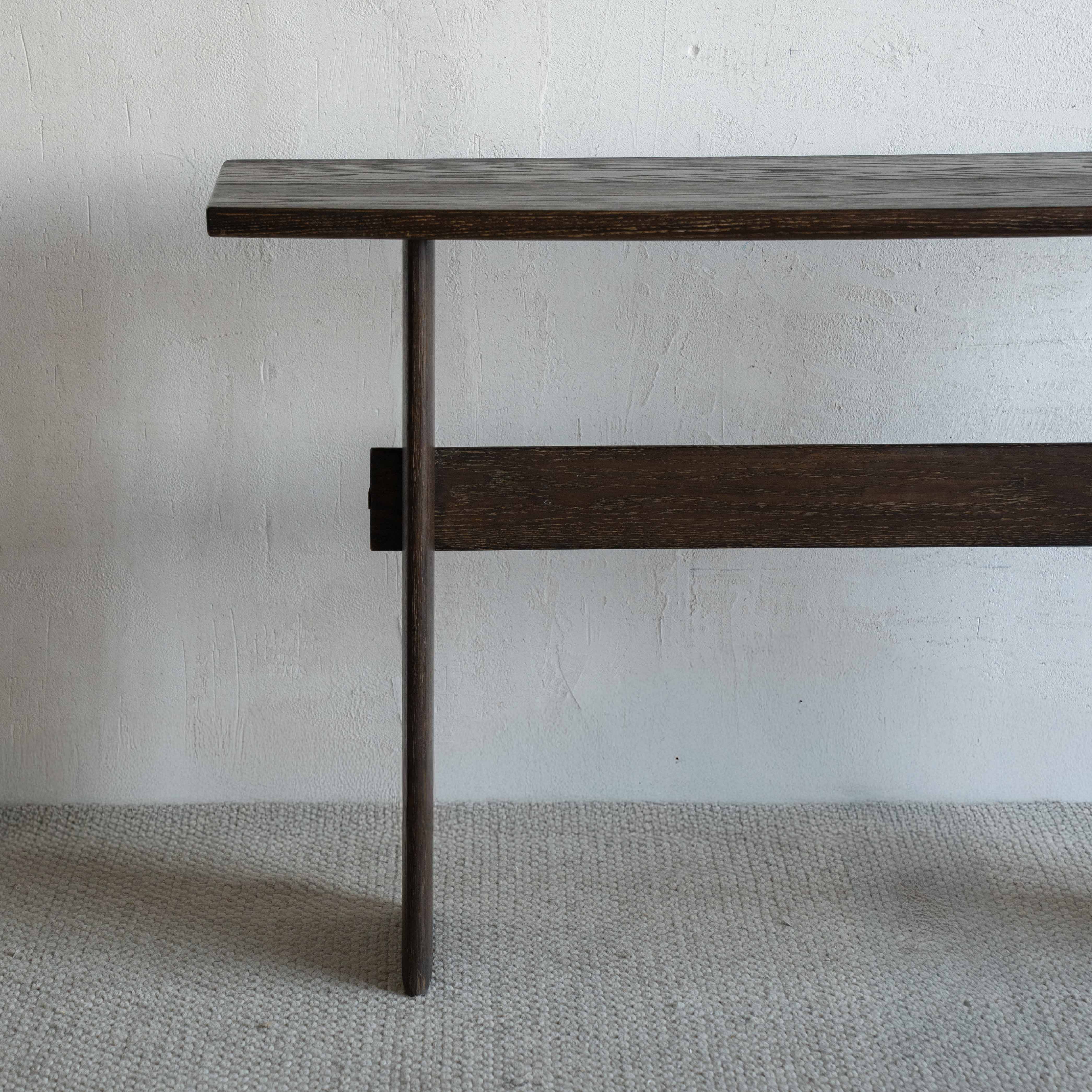 Shin Wabi Sabi Dark Wood Console Table