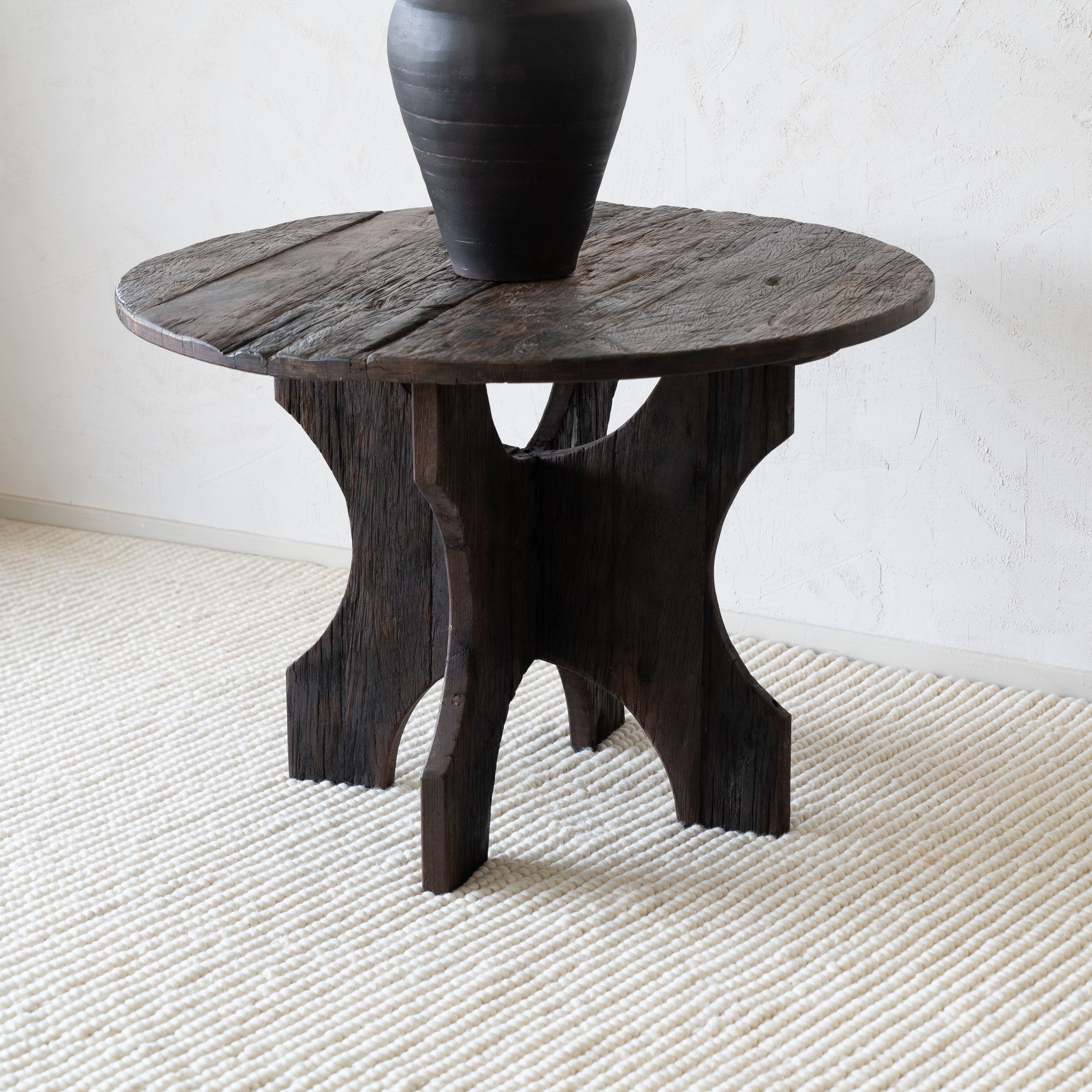 Ikou Round Dark Wood Dining Table - Dining Tables - WS Living Furniture Furniture Store in Dubai