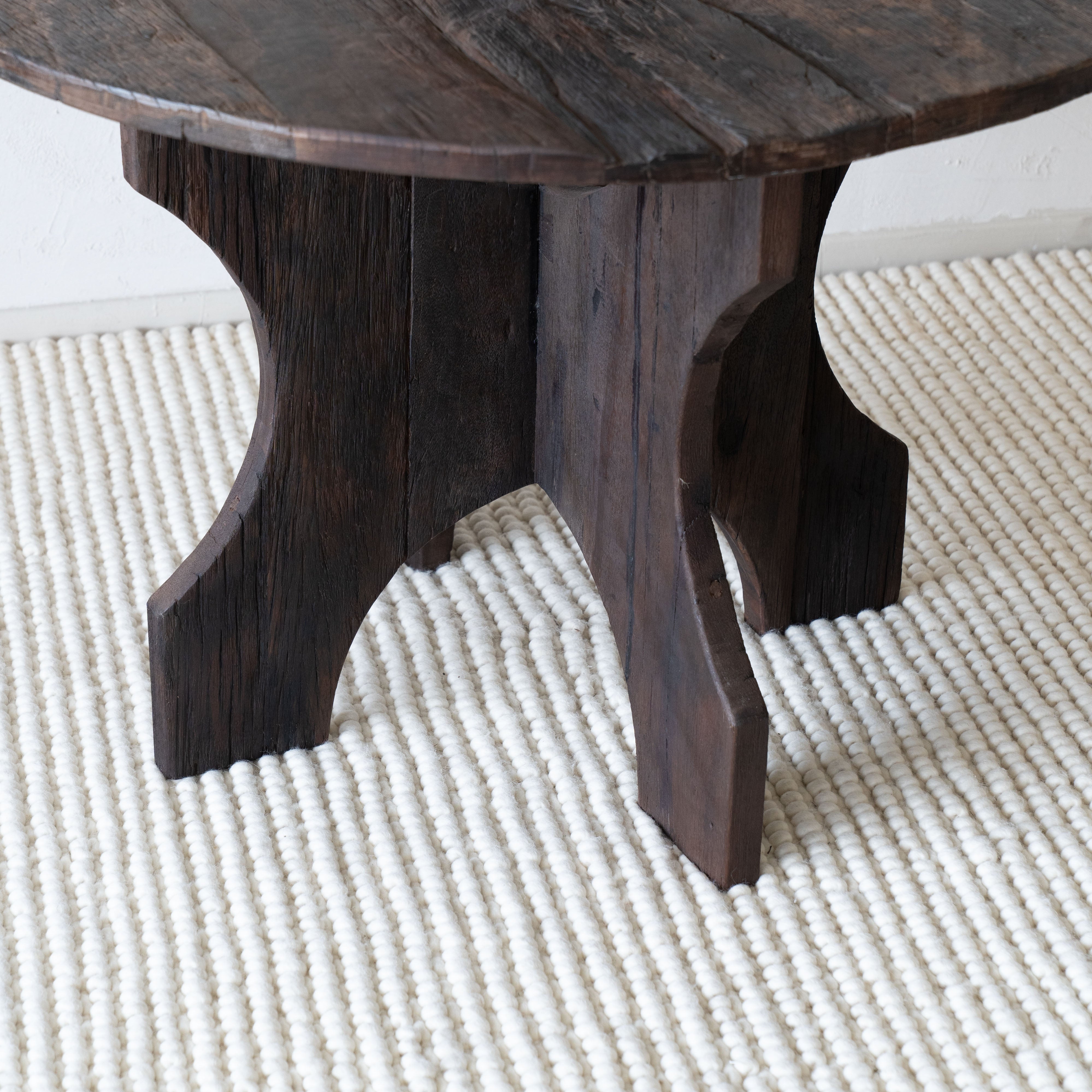 Ikou Round Dark Wood Dining Table - Dining Tables - WS Living Furniture Furniture Store in Dubai