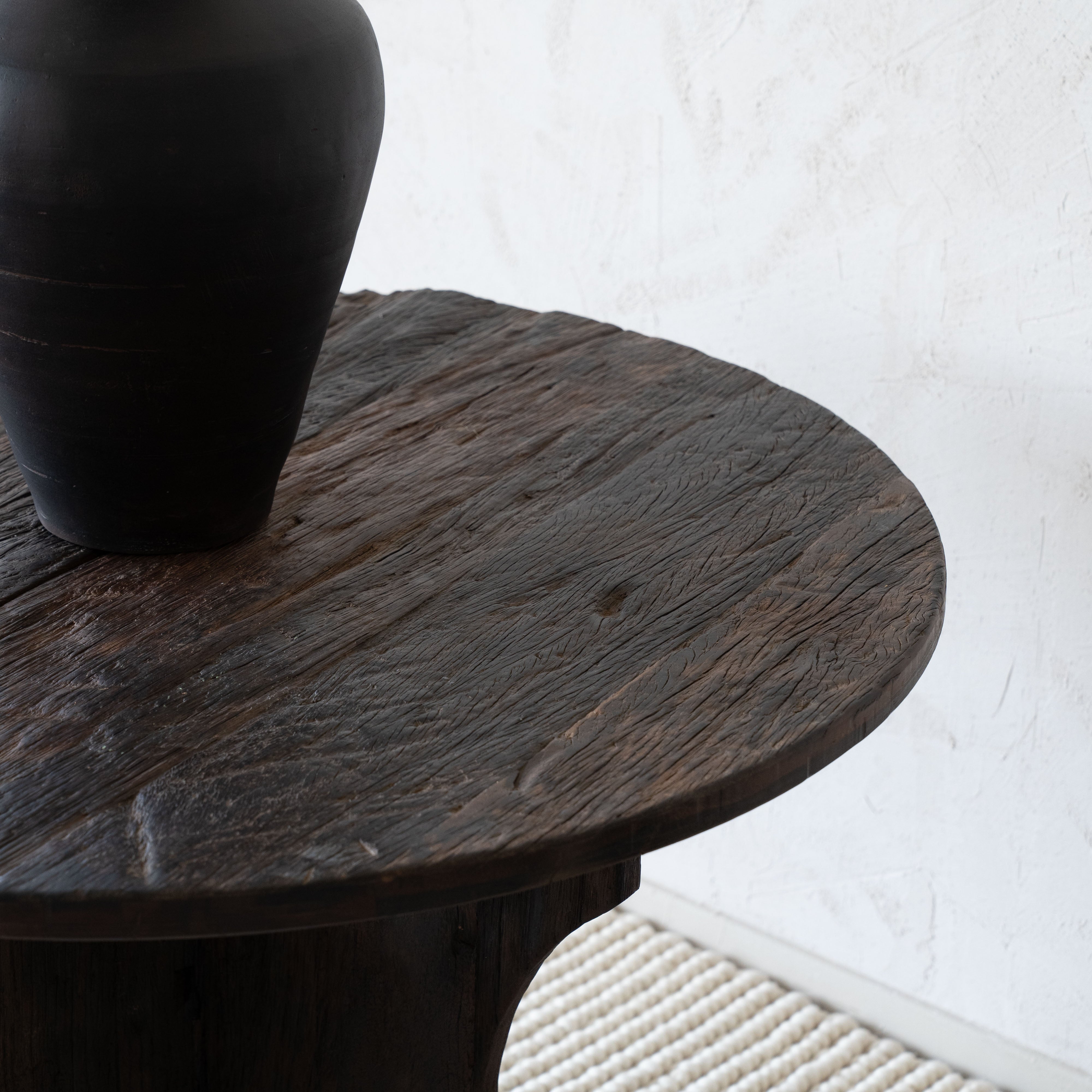 Ikou Round Dark Wood Dining Table - Dining Tables - WS Living Furniture Furniture Store in Dubai