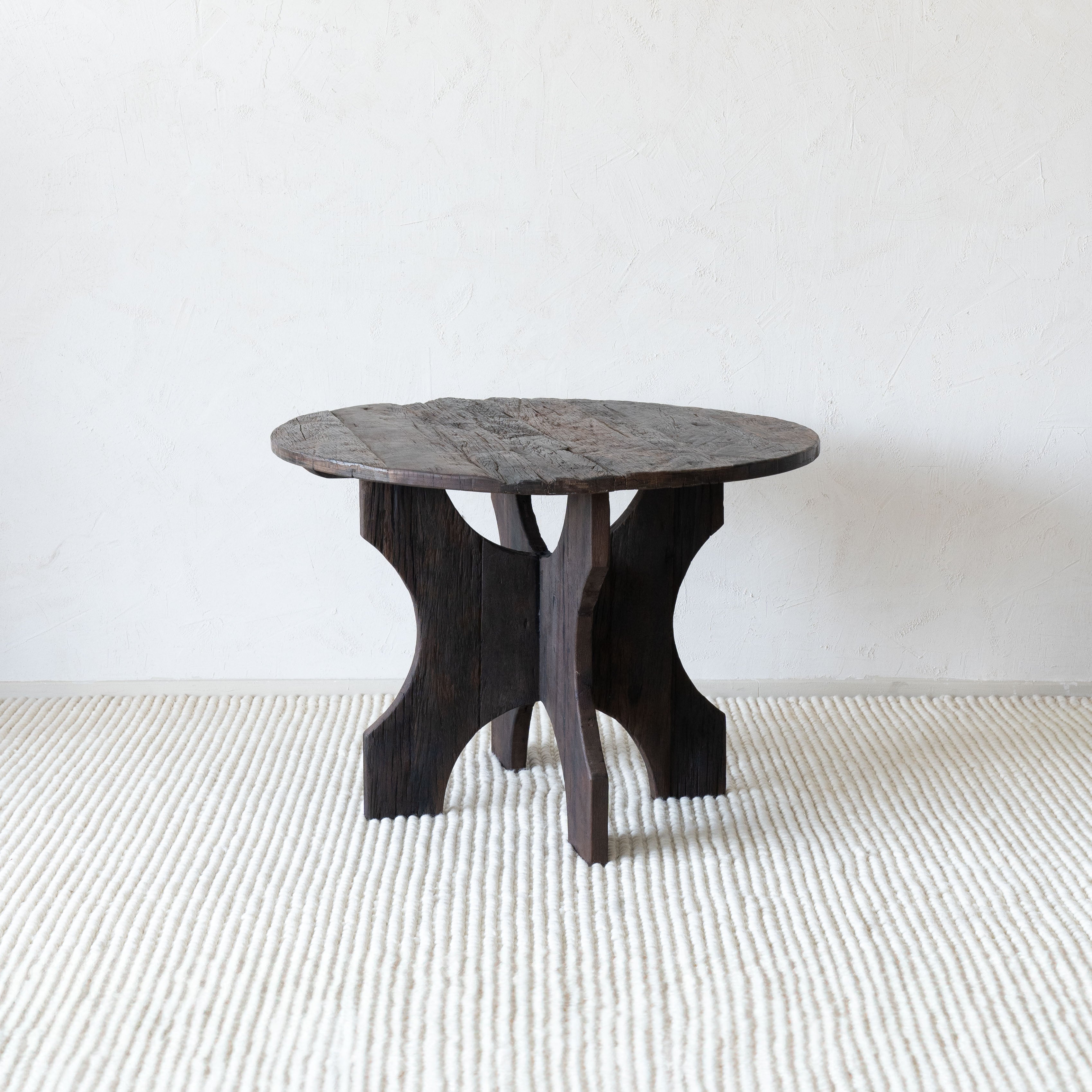 Ikou Round Dark Wood Dining Table - Dining Tables - WS Living Furniture Furniture Store in Dubai