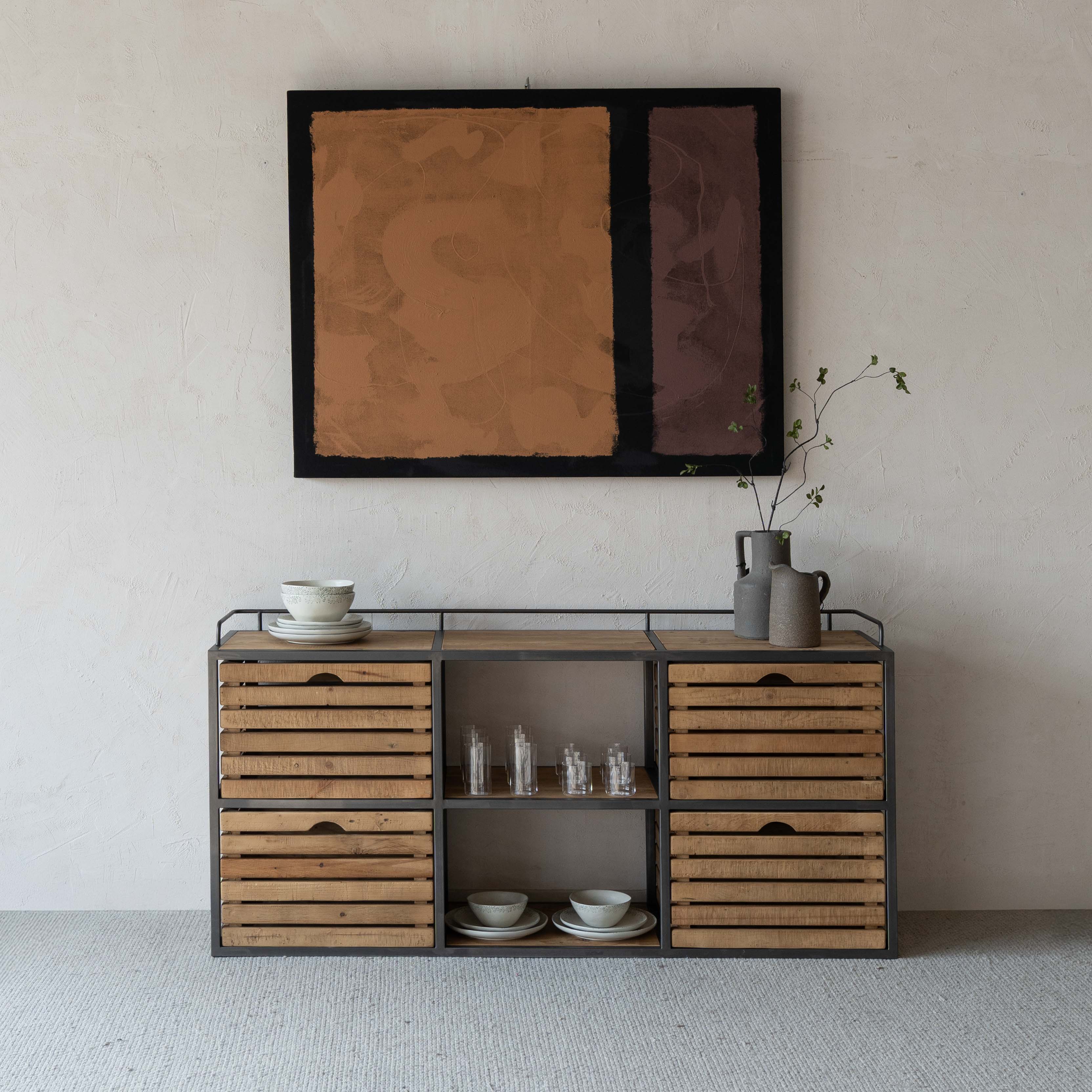 Harvest Haven Classic Industrial Wood Sideboard & Buffet - TV Units - WS Living Furniture Furniture Store in Dubai