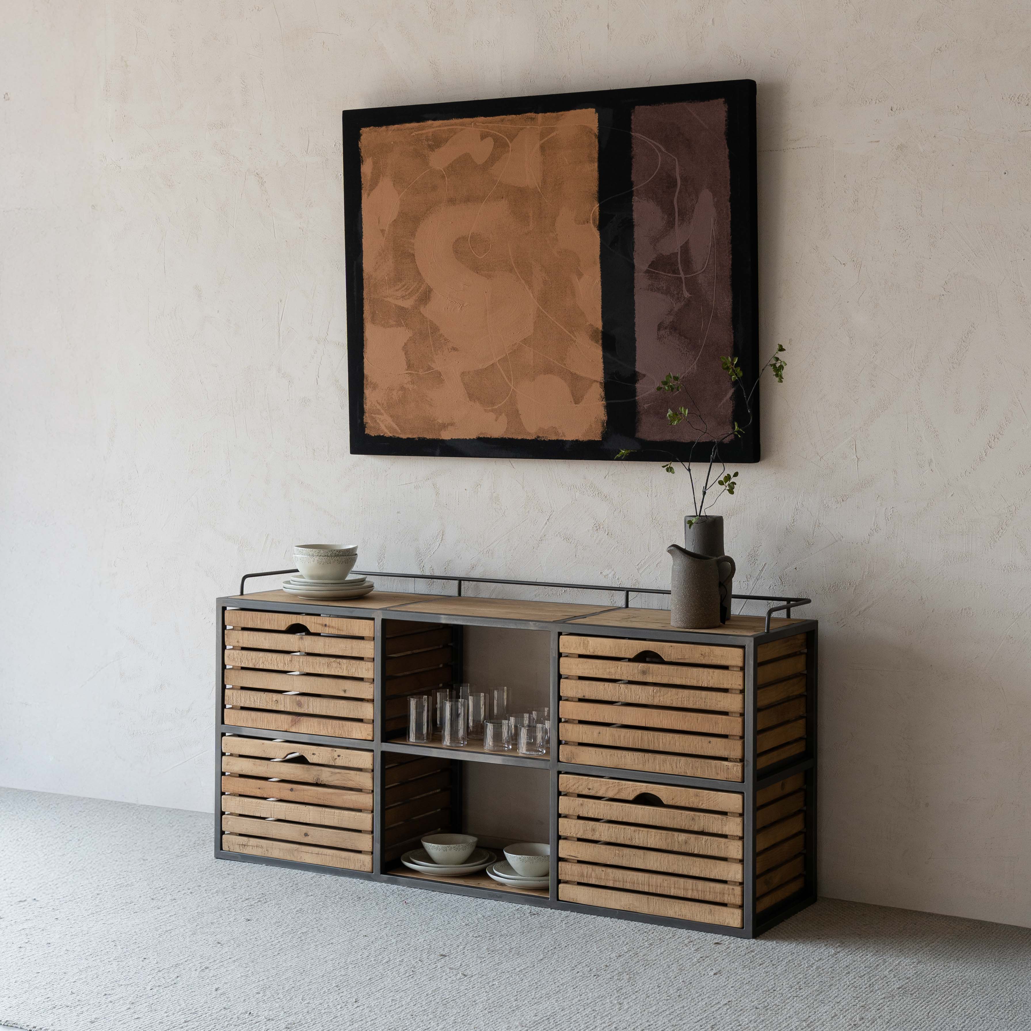 Harvest Haven Classic Industrial Wood Sideboard & Buffet - TV Units - WS Living Furniture Furniture Store in Dubai