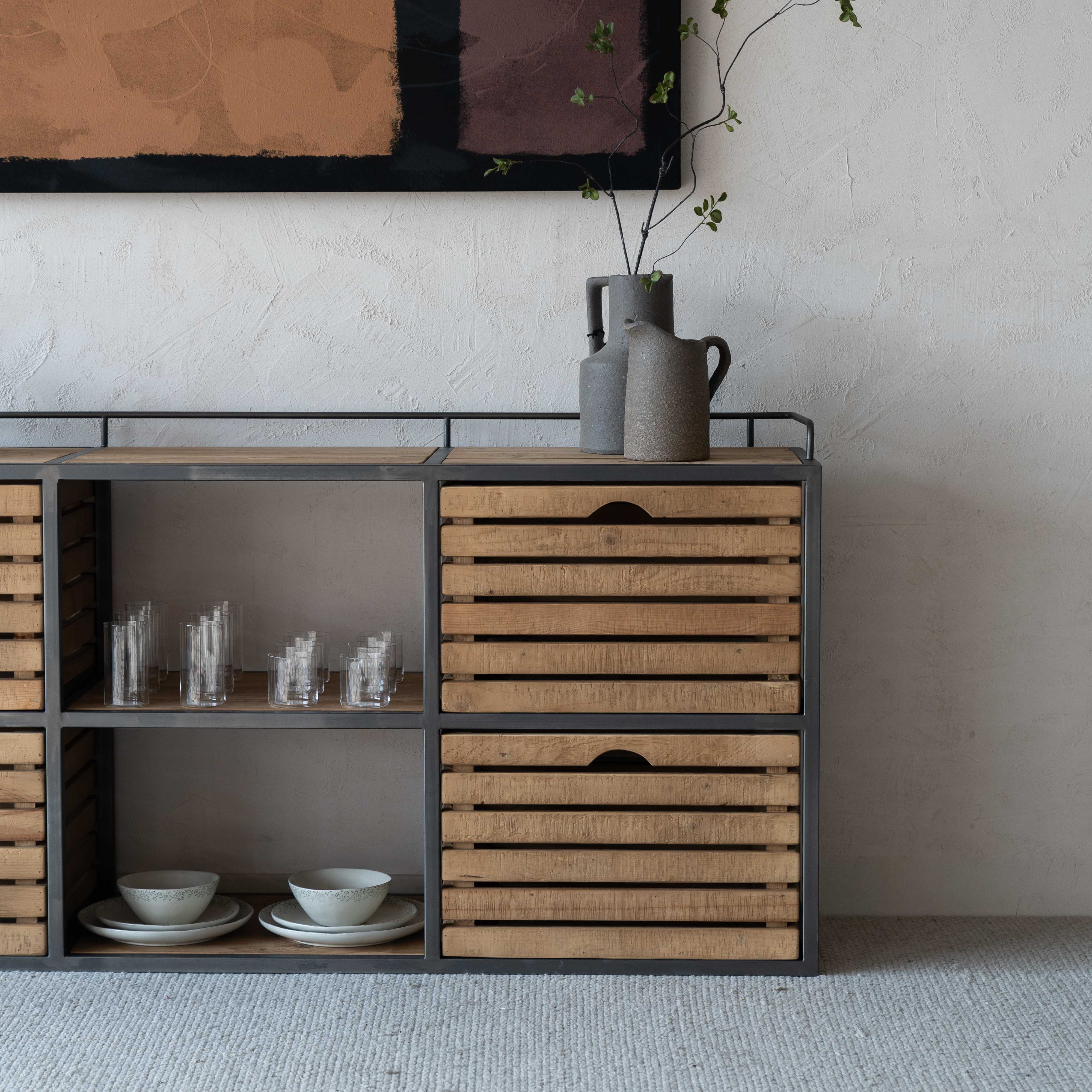 Harvest Haven Classic Industrial Wood Sideboard & Buffet - TV Units - WS Living Furniture Furniture Store in Dubai