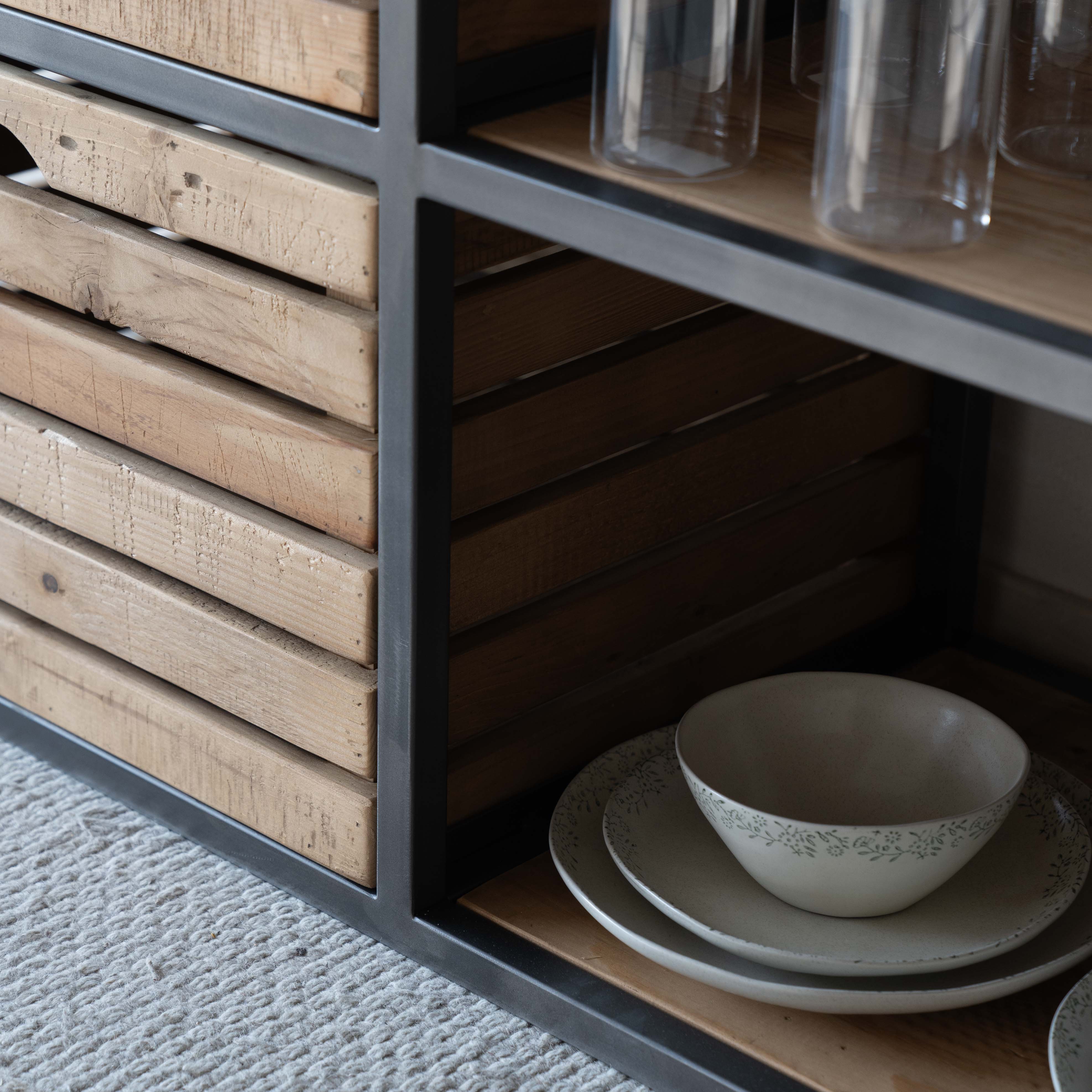 Harvest Haven Classic Industrial Wood Sideboard & Buffet - TV Units - WS Living Furniture Furniture Store in Dubai