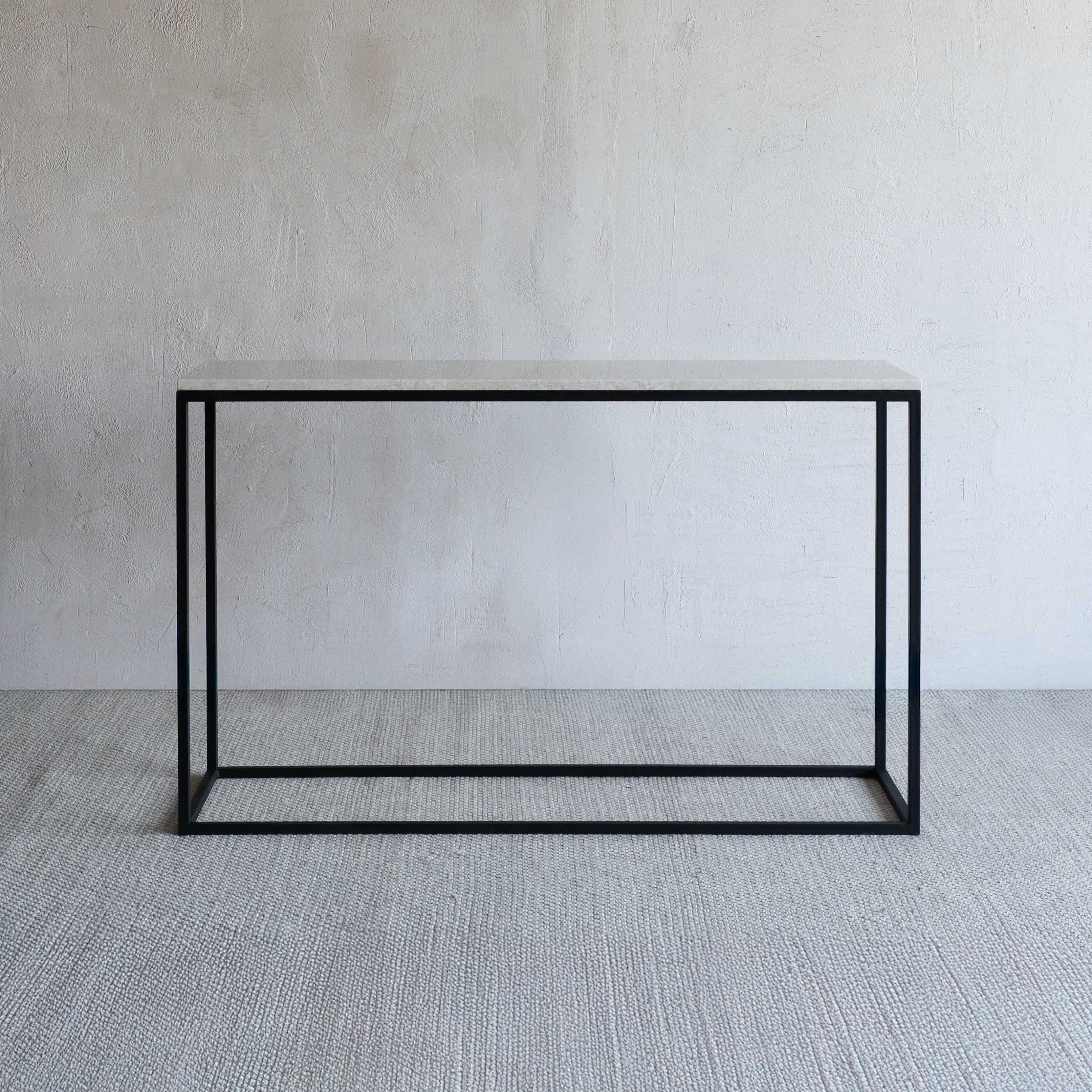 Limestone Flow Industrial Marble Console Table