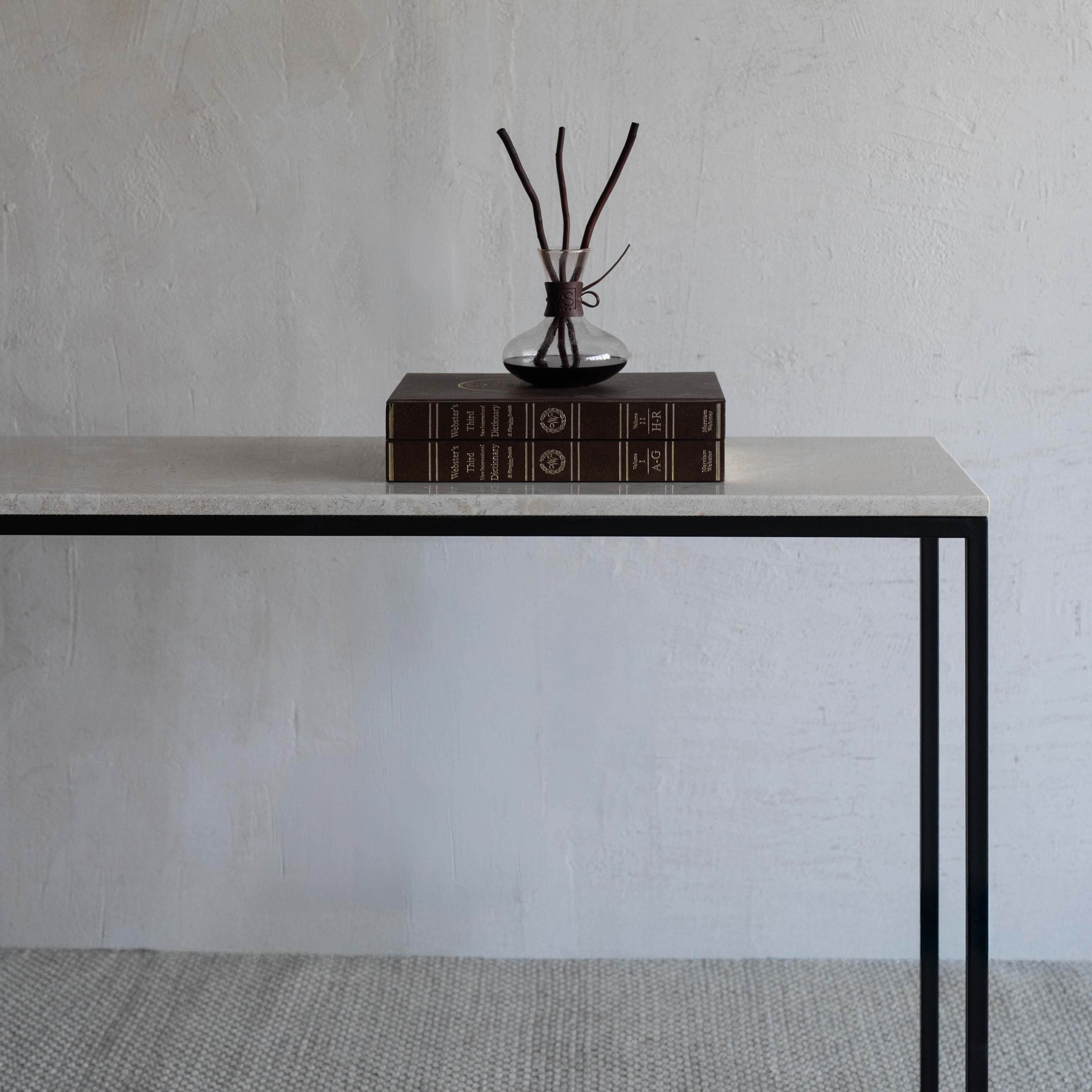 Limestone Flow Industrial Marble Console Table