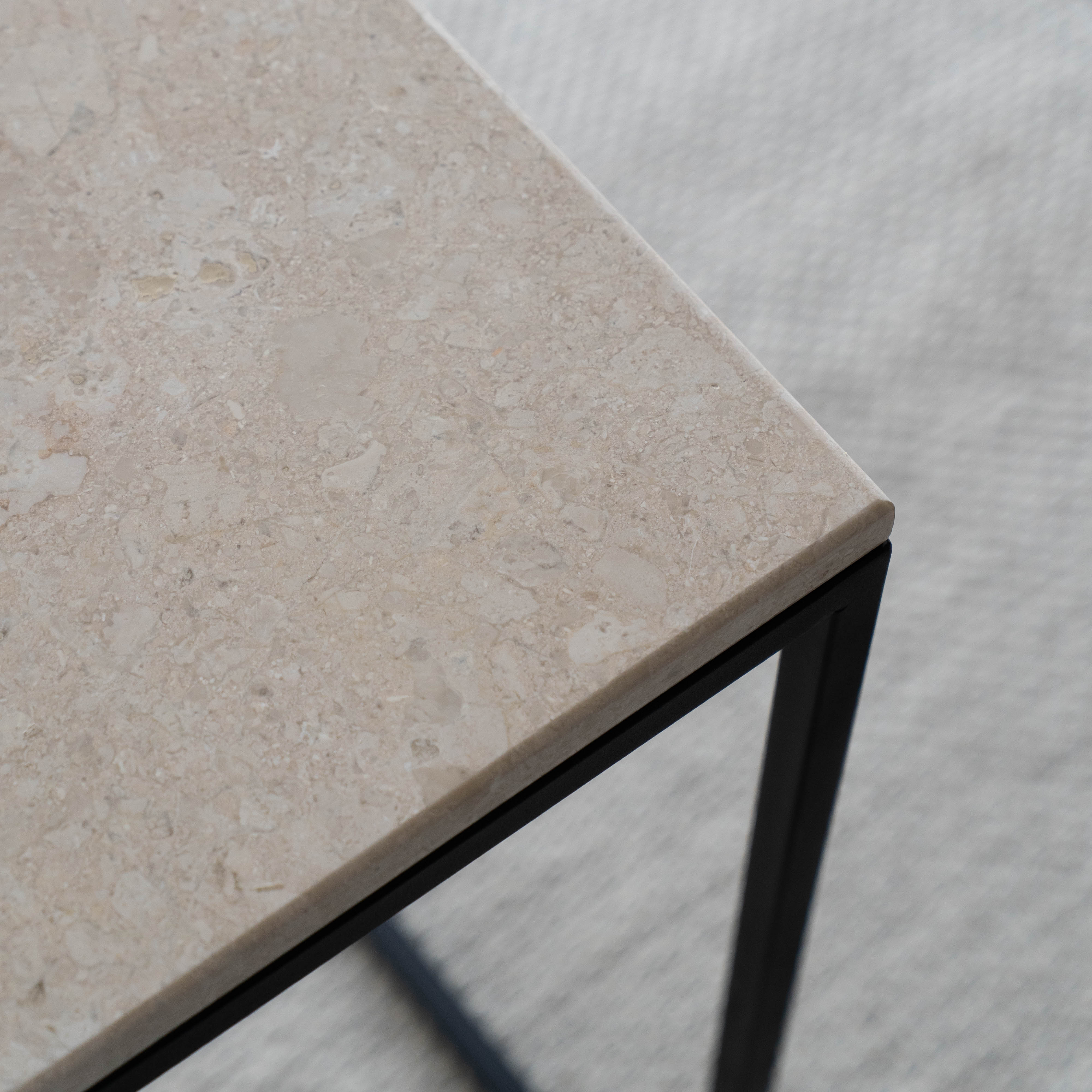 Limestone Flow Industrial Marble Console Table
